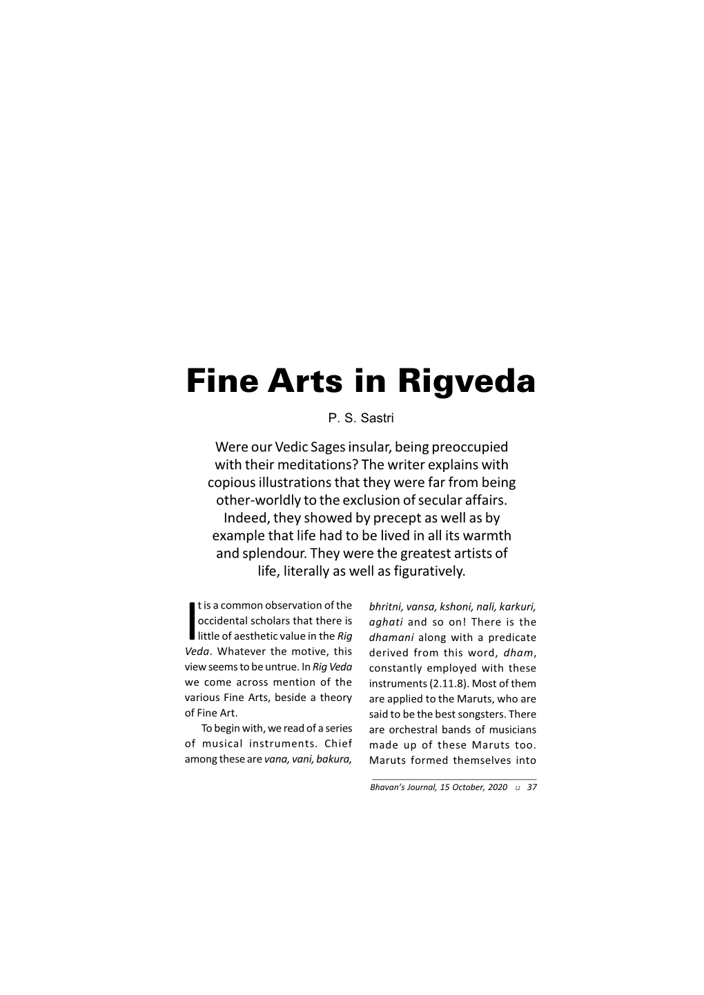 Fine Arts in Rigveda P