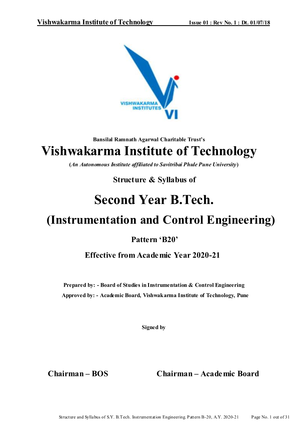 Course Structure and Curriculum for S.Y. B.TECH