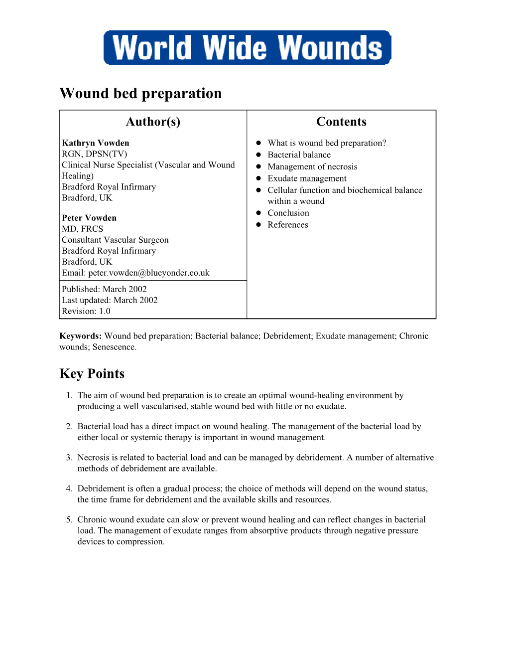 Wound Bed Preparation