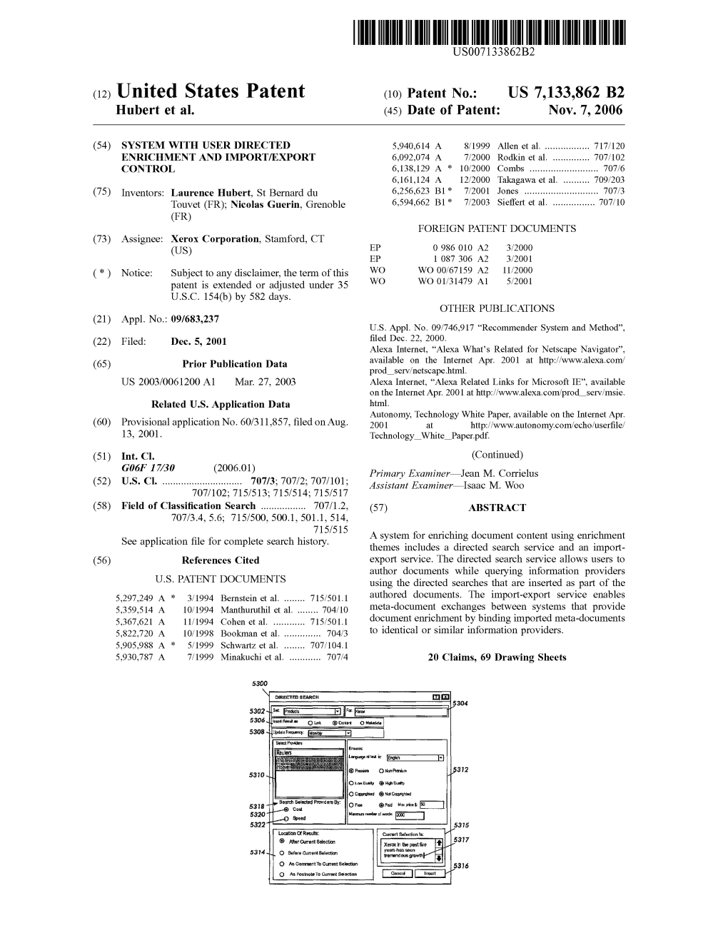 (12) United States Patent (10) Patent No.: US 7,133,862 B2 Hubert Et Al