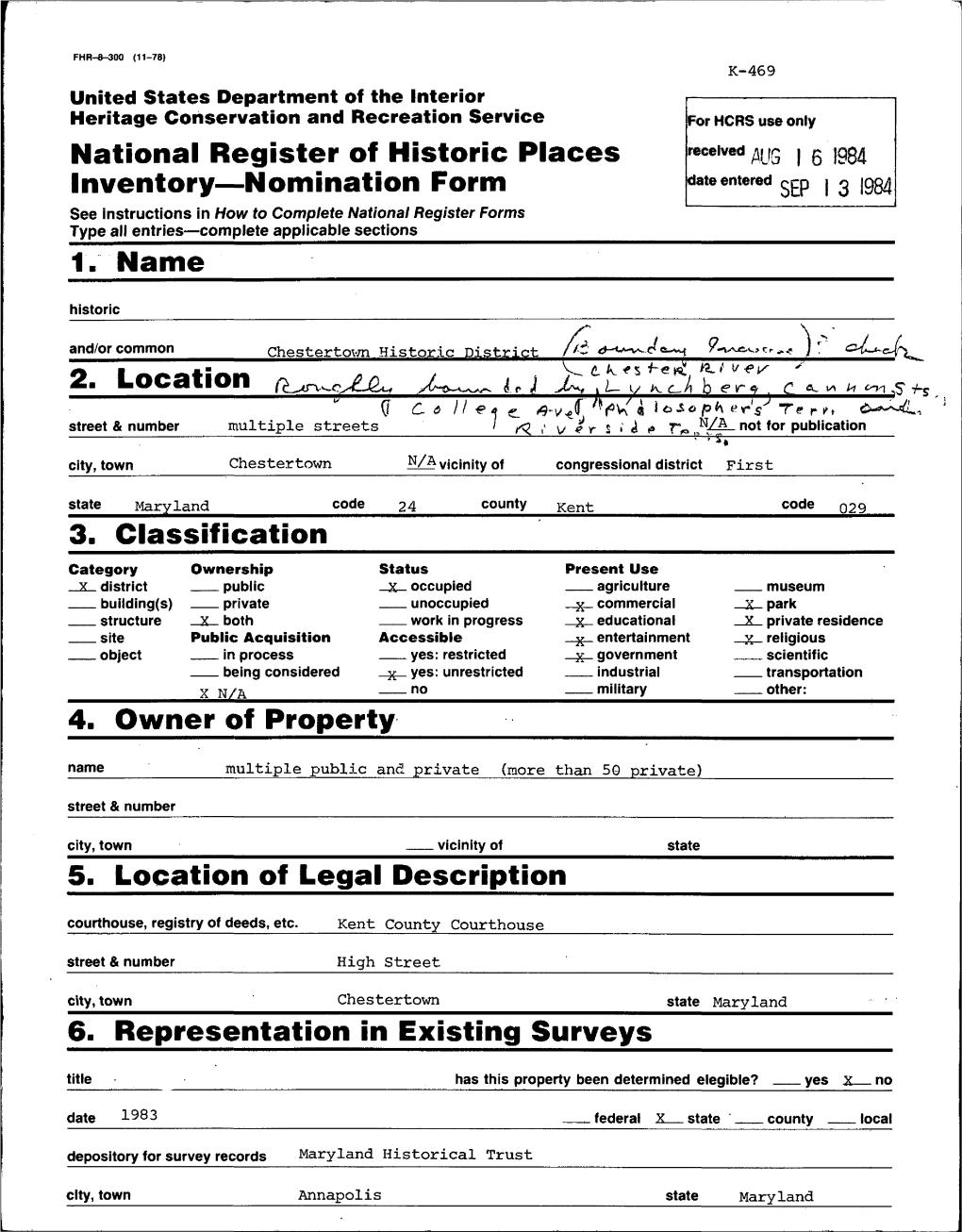 National Register of Historic Places Inventory Nomination Form 1