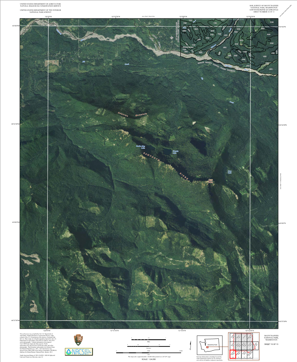 Soil Survey of Mount Rainier National Park, Washington United States Department of the Interior Sawtooth Ridge Quadrangle National Park Service Sheet Number 10 of 13