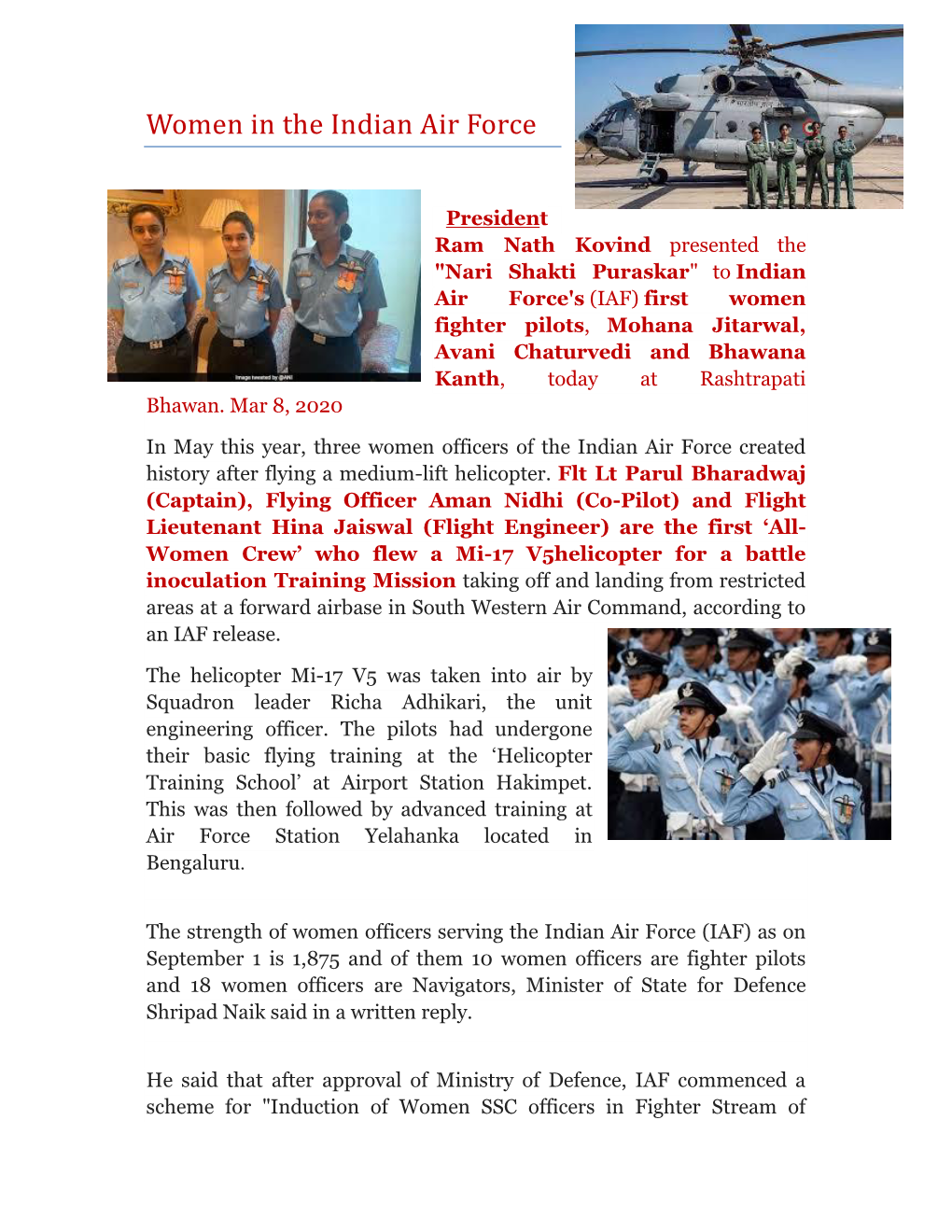 Women in the Indian Air Force