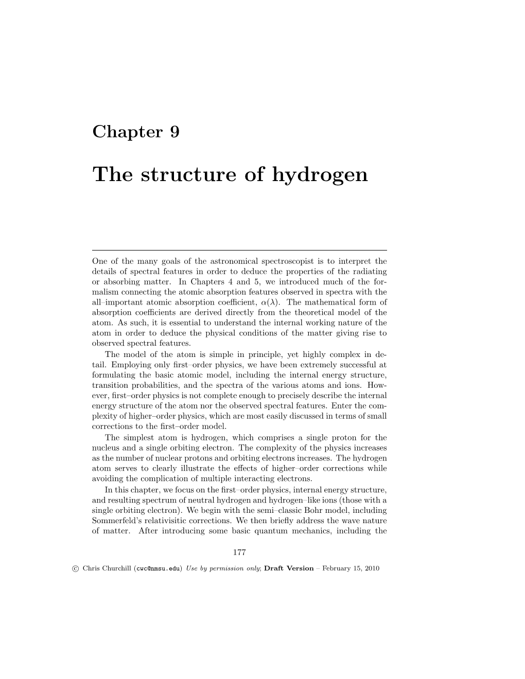 The Structure of Hydrogen