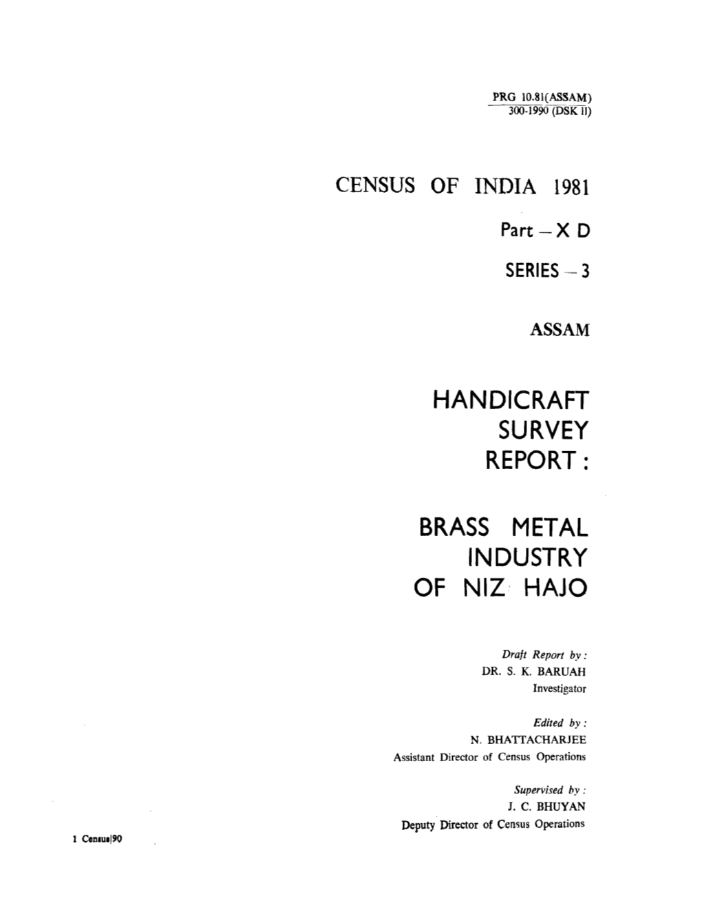 Handicraft Survey Report, Brass Metal Industry of Niz Hajo, Part X D