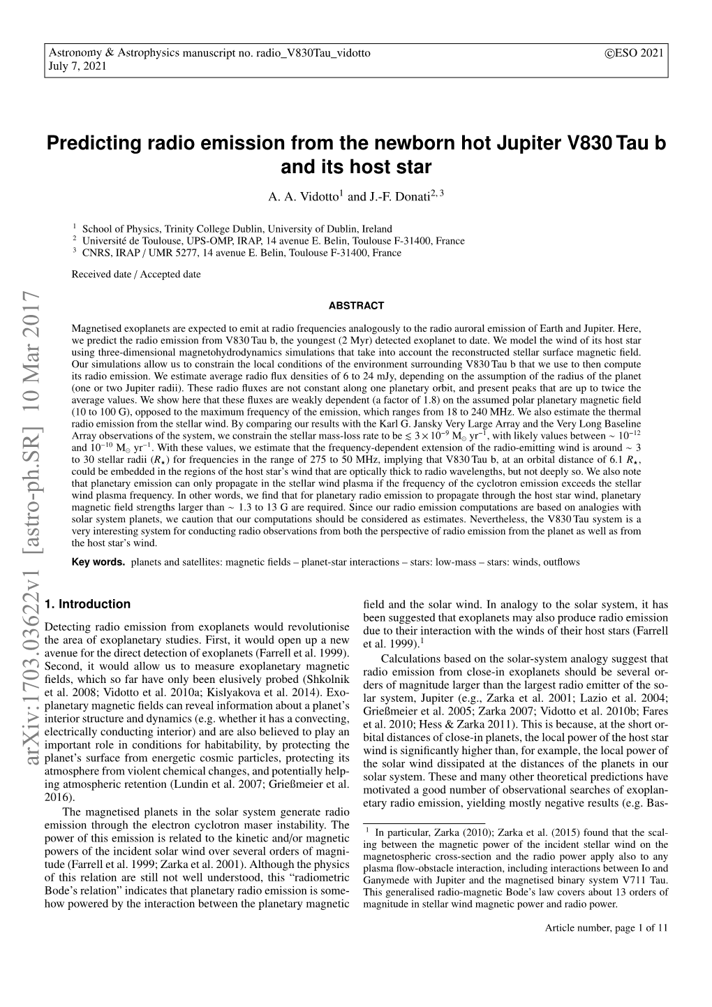 Predicting Radio Emission from the Newborn Hot Jupiter V830 Tau B and Its Host Star A