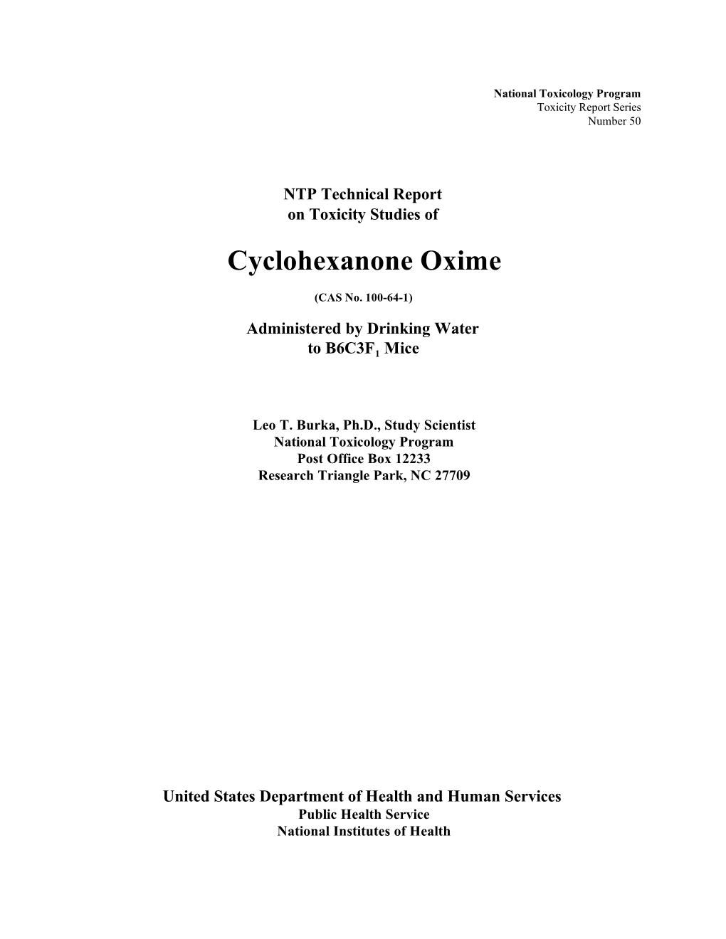 Cyclohexanone Oxime