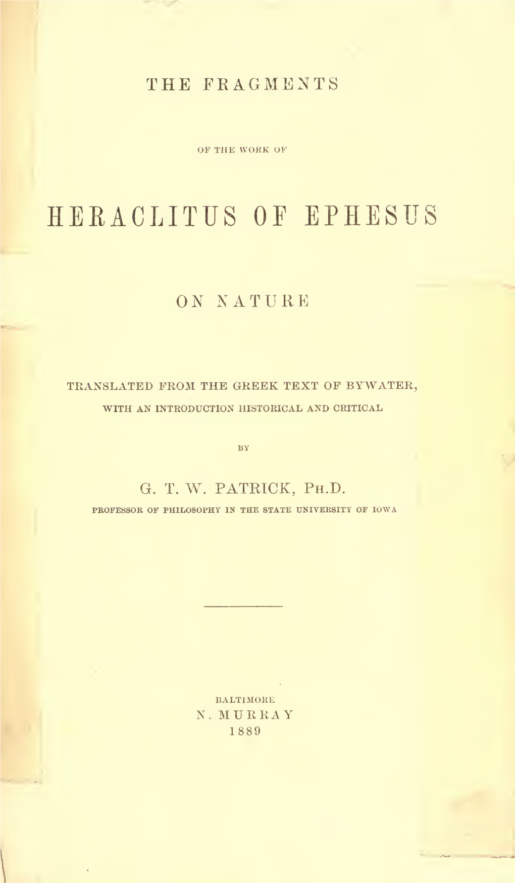 Heeaclitus of Ephesus