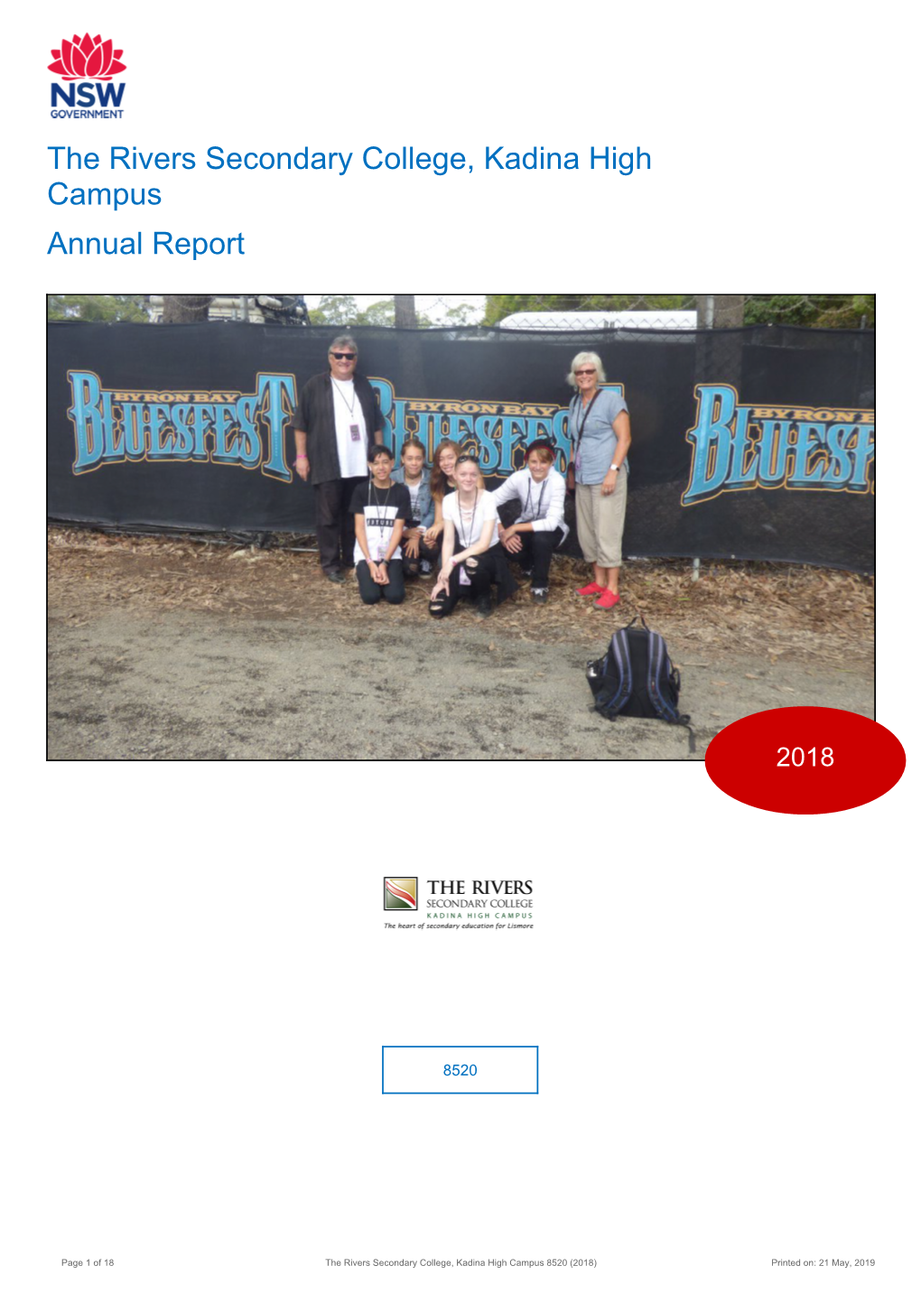 2018 the Rivers Secondary College, Kadina High Campus Annual Report