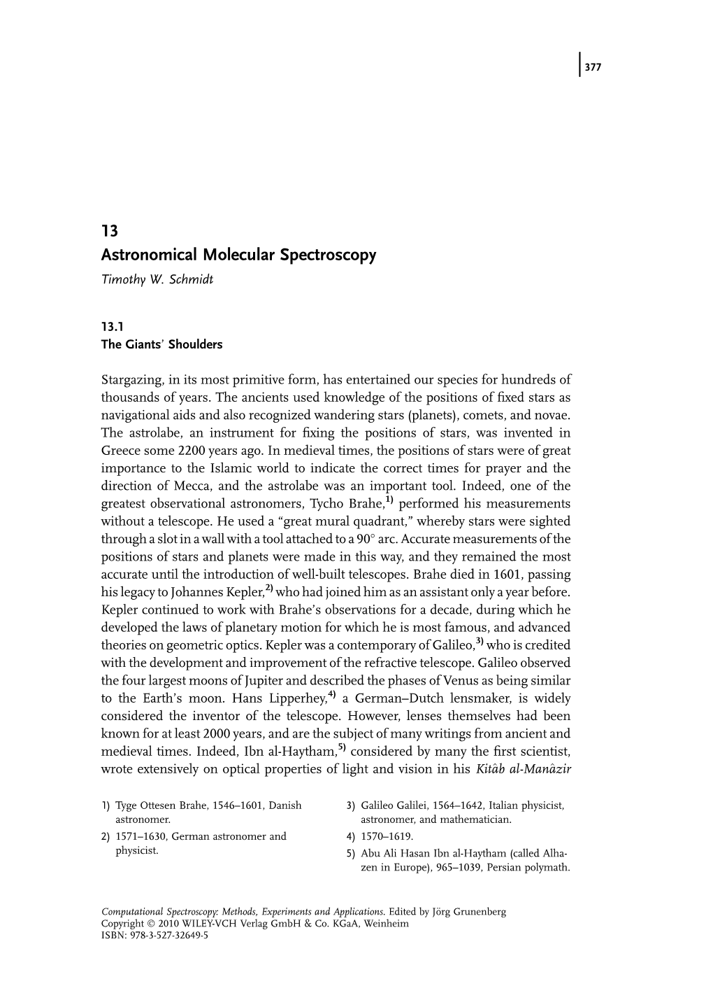 13 Astronomical Molecular Spectroscopy Timothy W