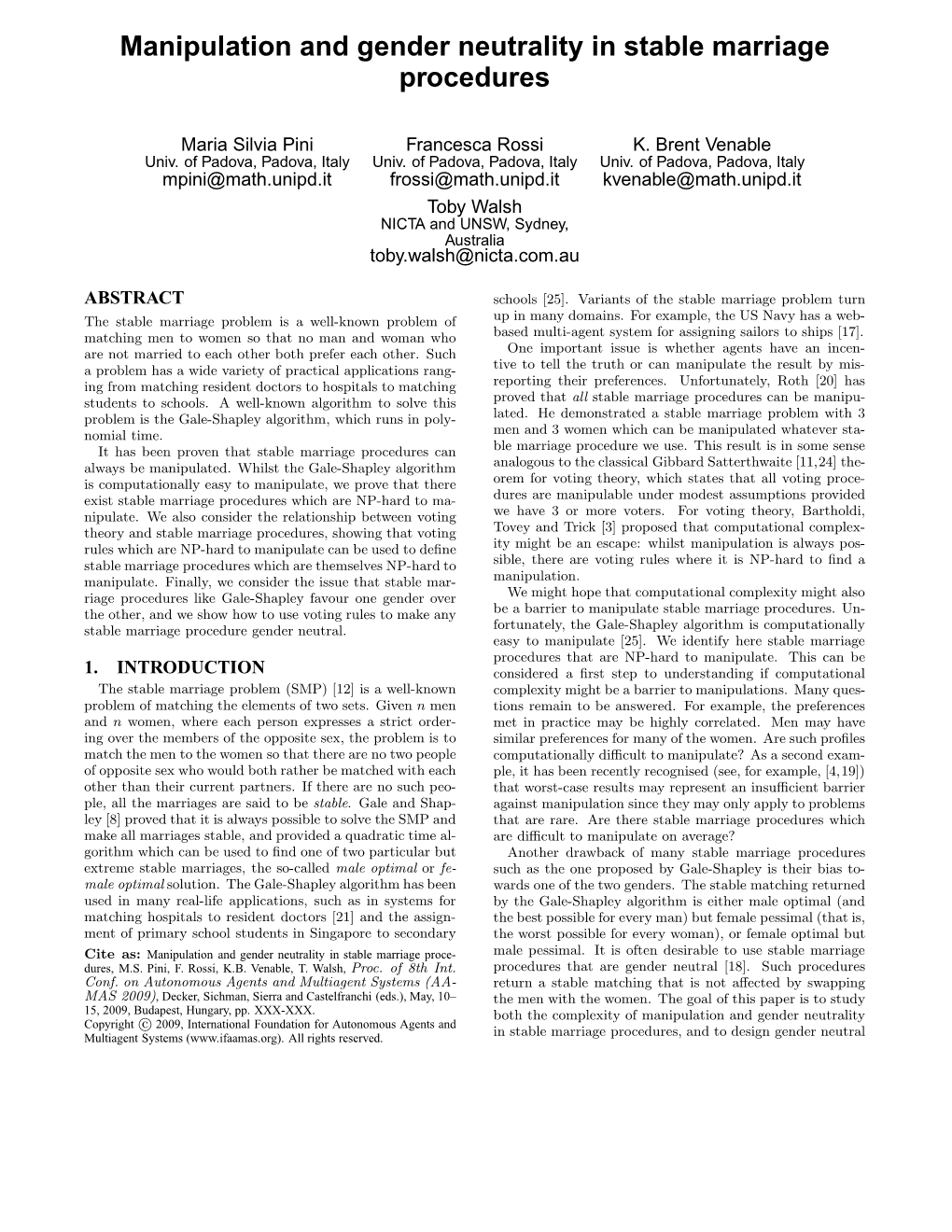 Manipulation and Gender Neutrality in Stable Marriage Procedures