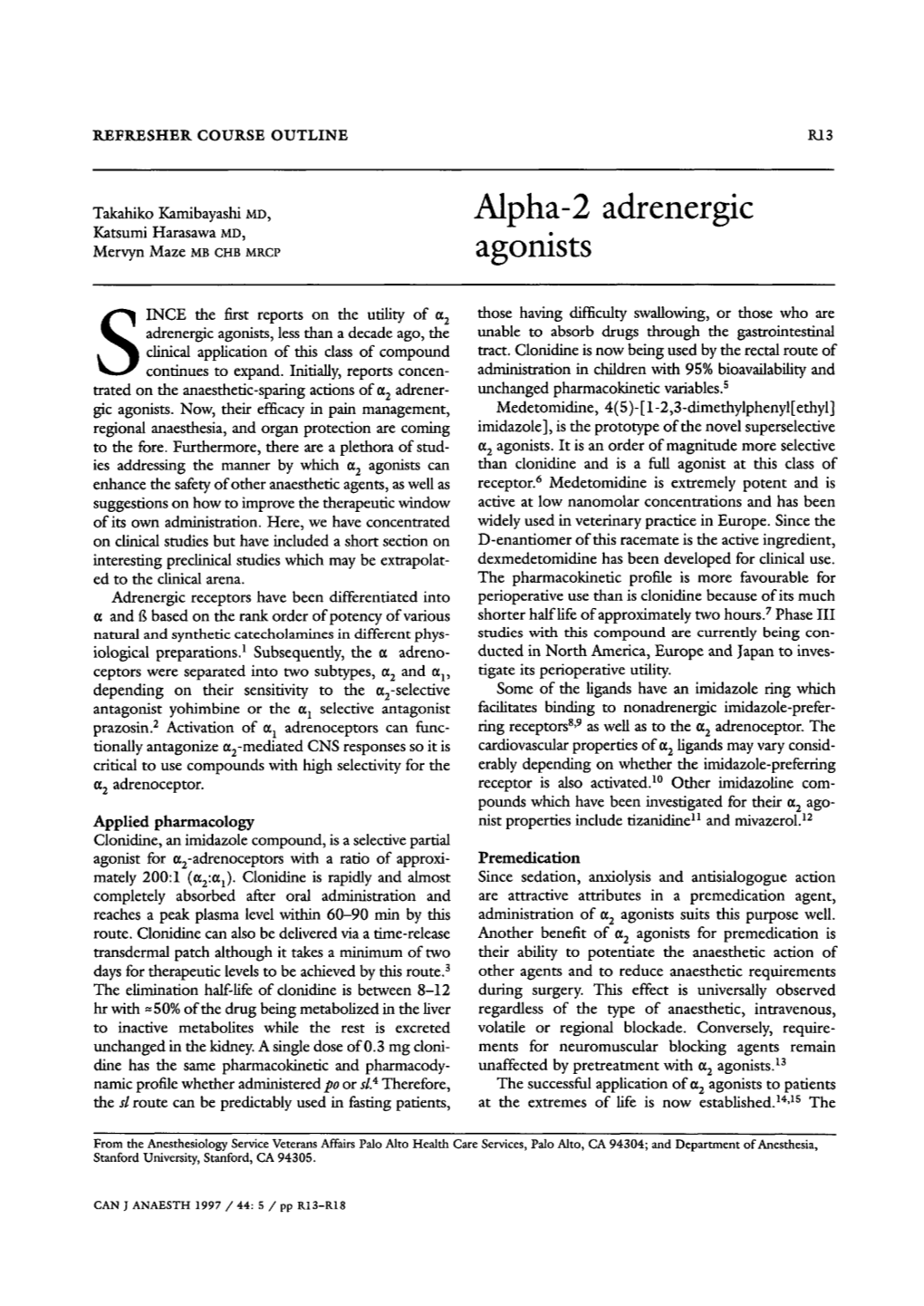 Alpha-2 Adrenergic Agonists R15