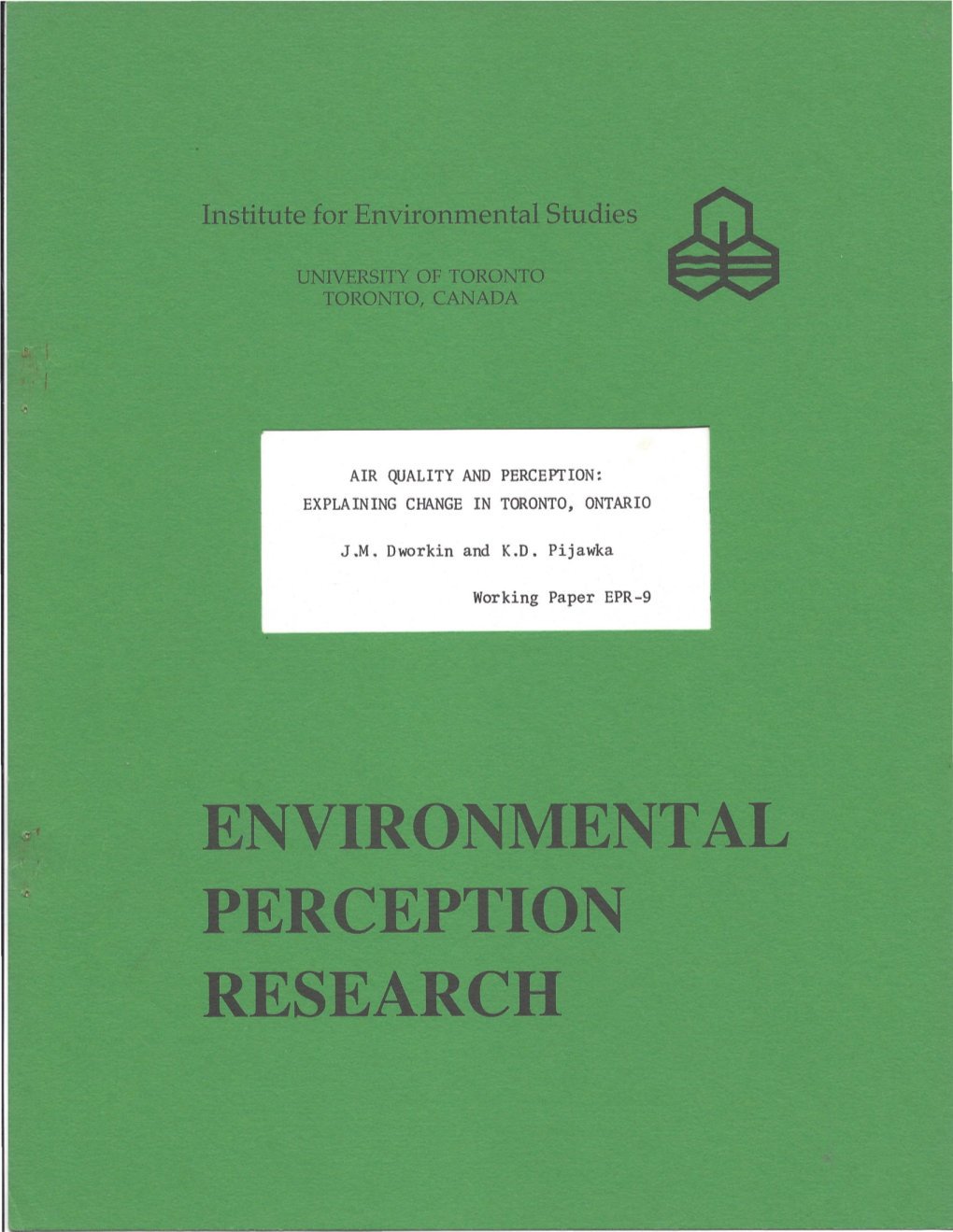 Air Quality and Perception: Explaining Change in Toronto, Ontario