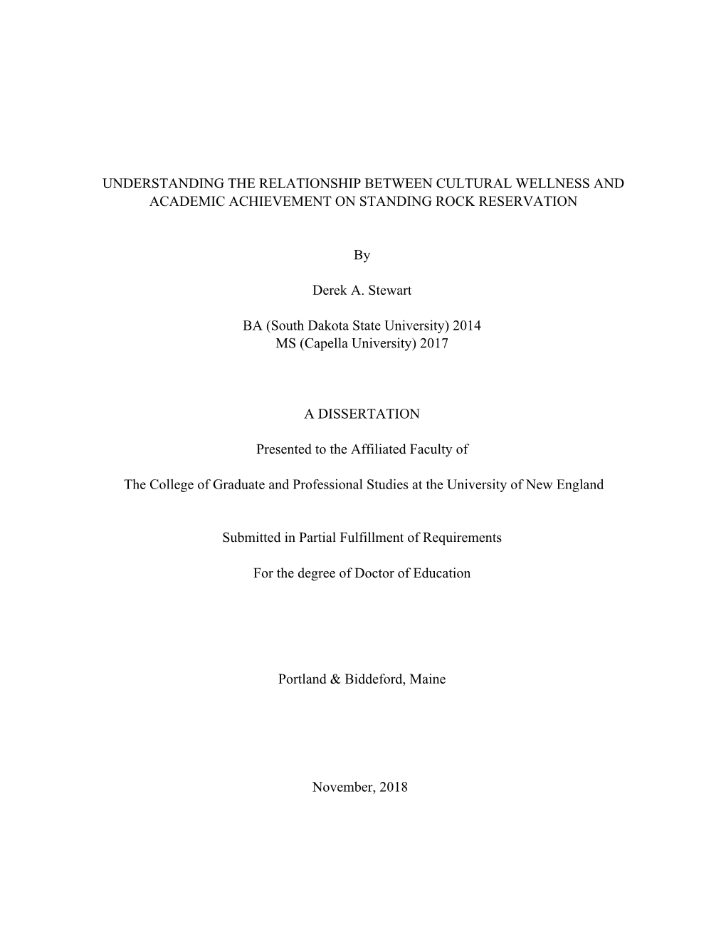 Understanding the Relationship Between Cultural Wellness and Academic Achievement on Standing Rock Reservation