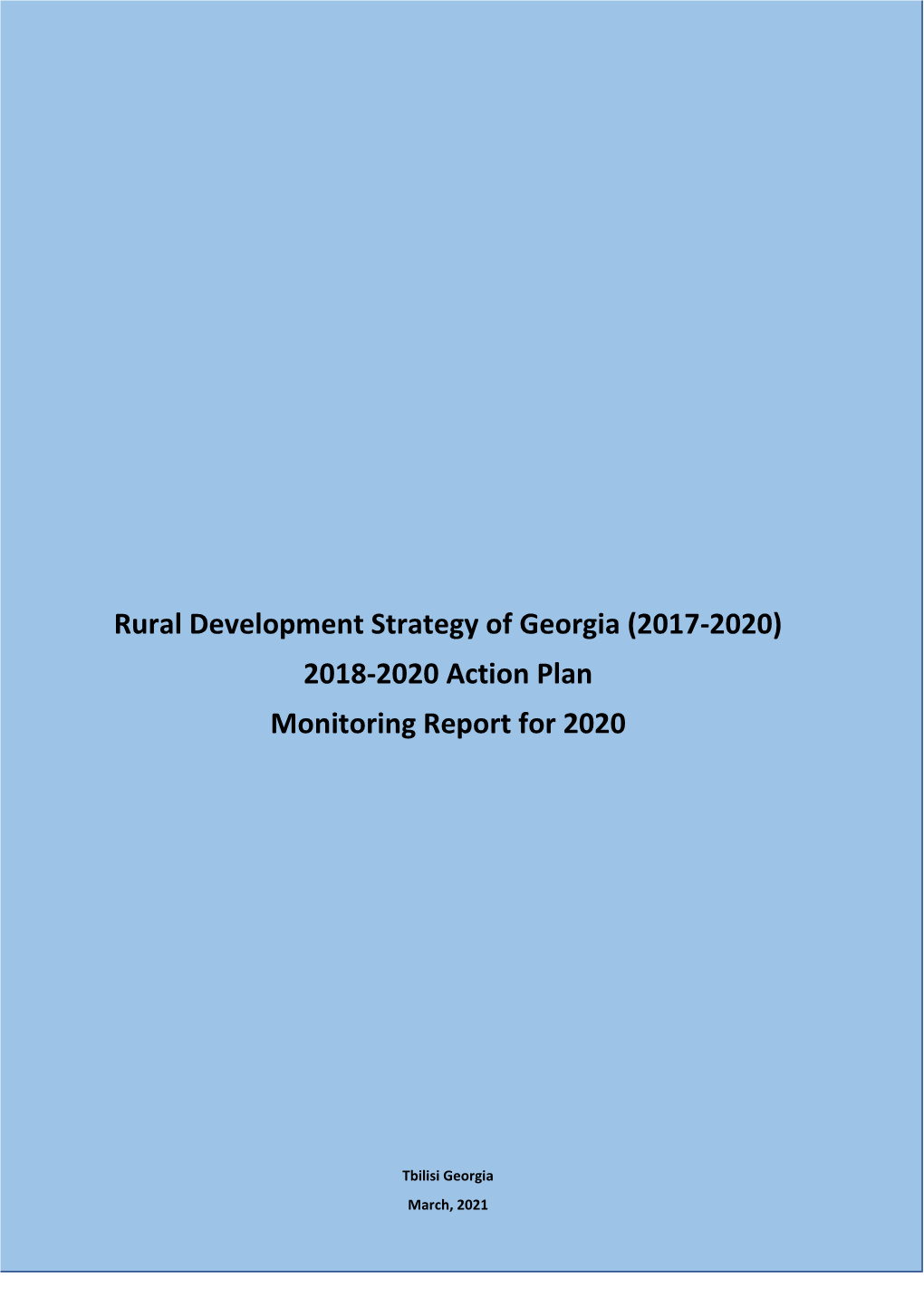 A Rural Development Strategy of Georgia (2017-2020)