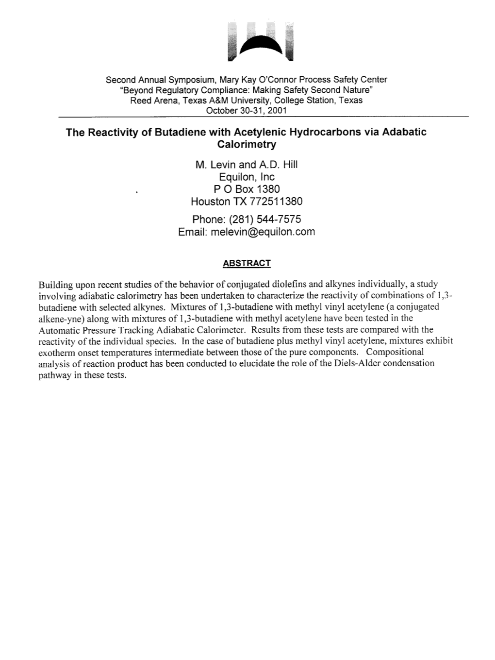 The Reactivity of Butadiene with Acetylenic Hydrocarbons Via Adabatic Calorimetry