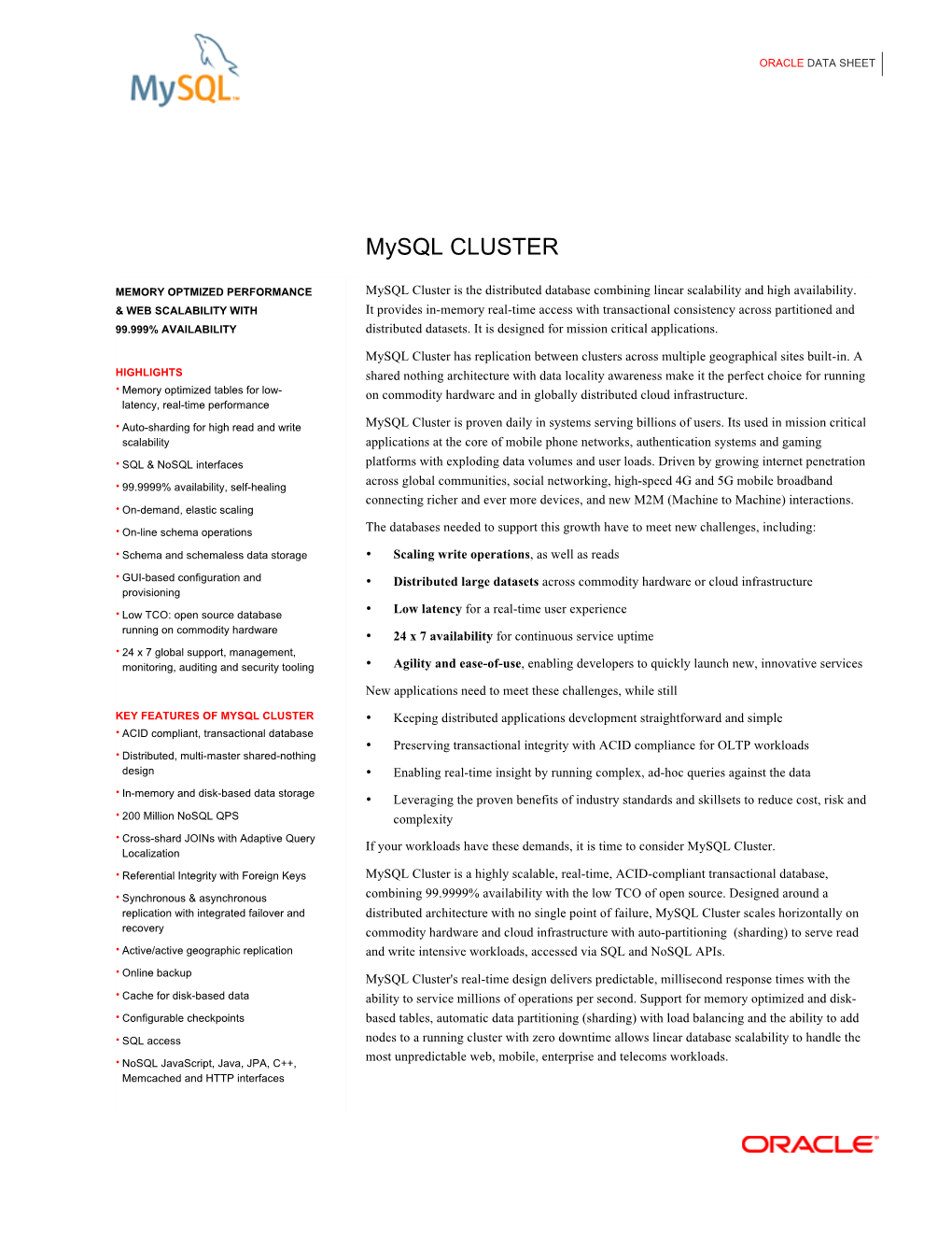 Mysql-Cluster-Datasheet.Pdf