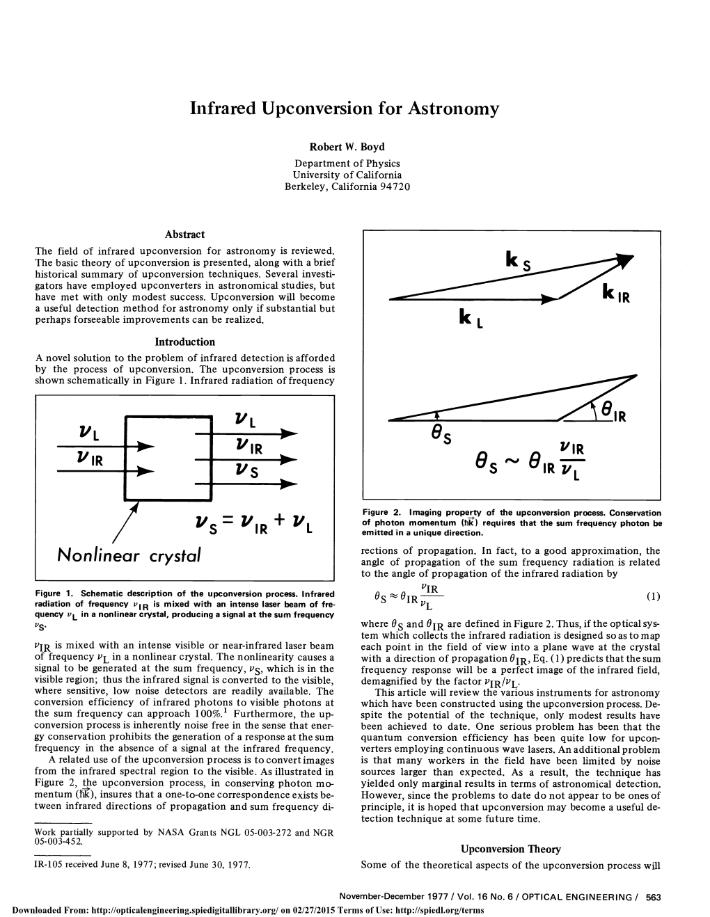 Infrared Upconversion for Astronomy