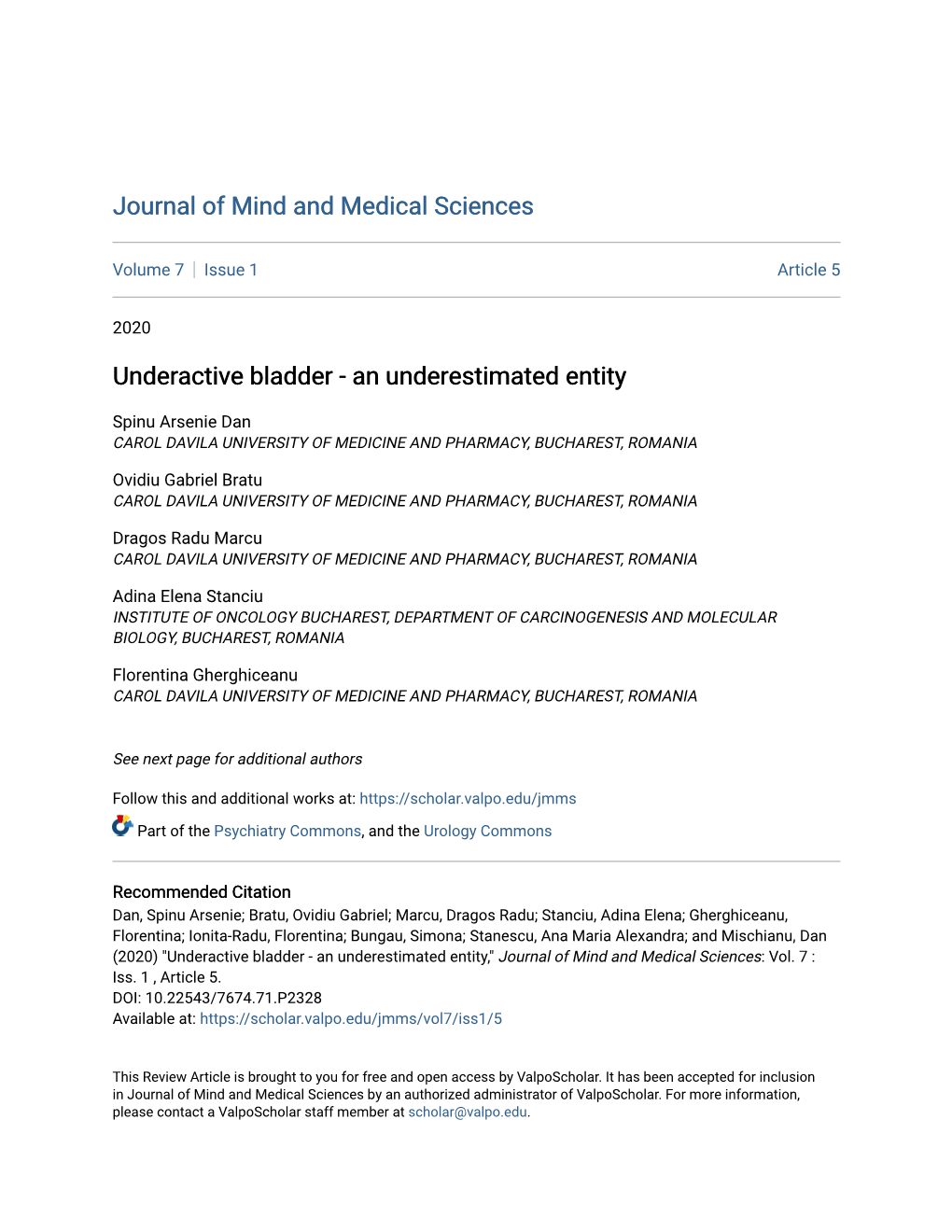 Underactive Bladder - an Underestimated Entity