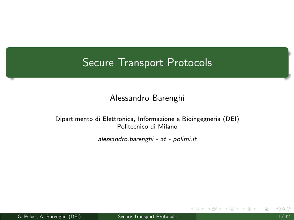 Secure Transport Protocols