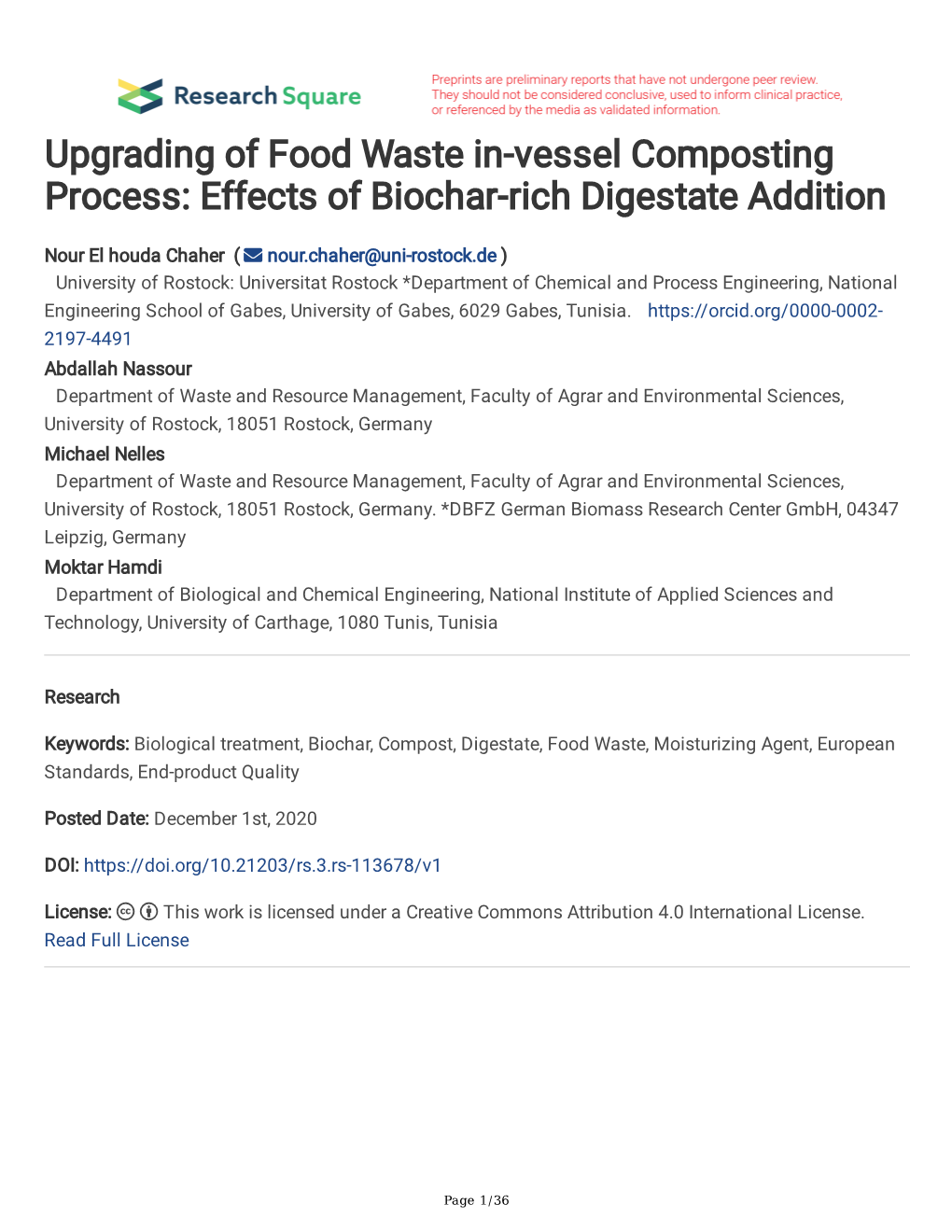 Upgrading of Food Waste In-Vessel Composting Process: Effects of Biochar-Rich Digestate Addition