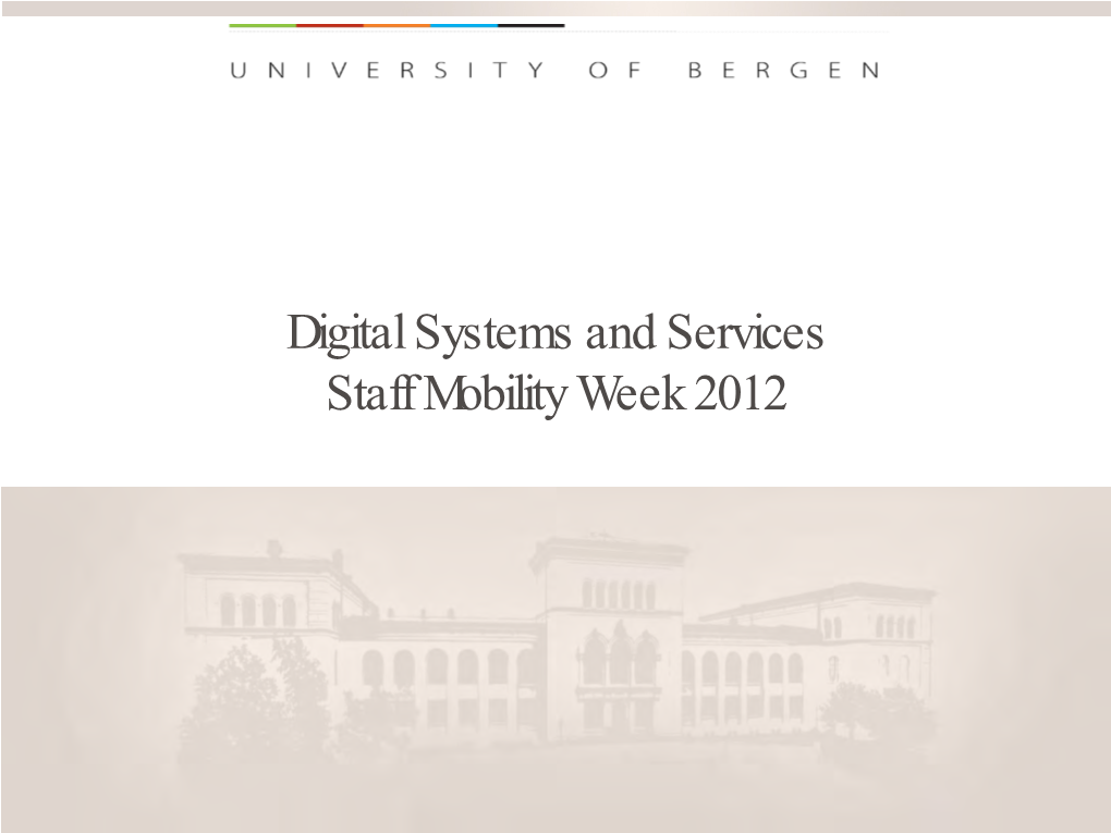 Digital Systems and Services Staff Mobility Week 2012