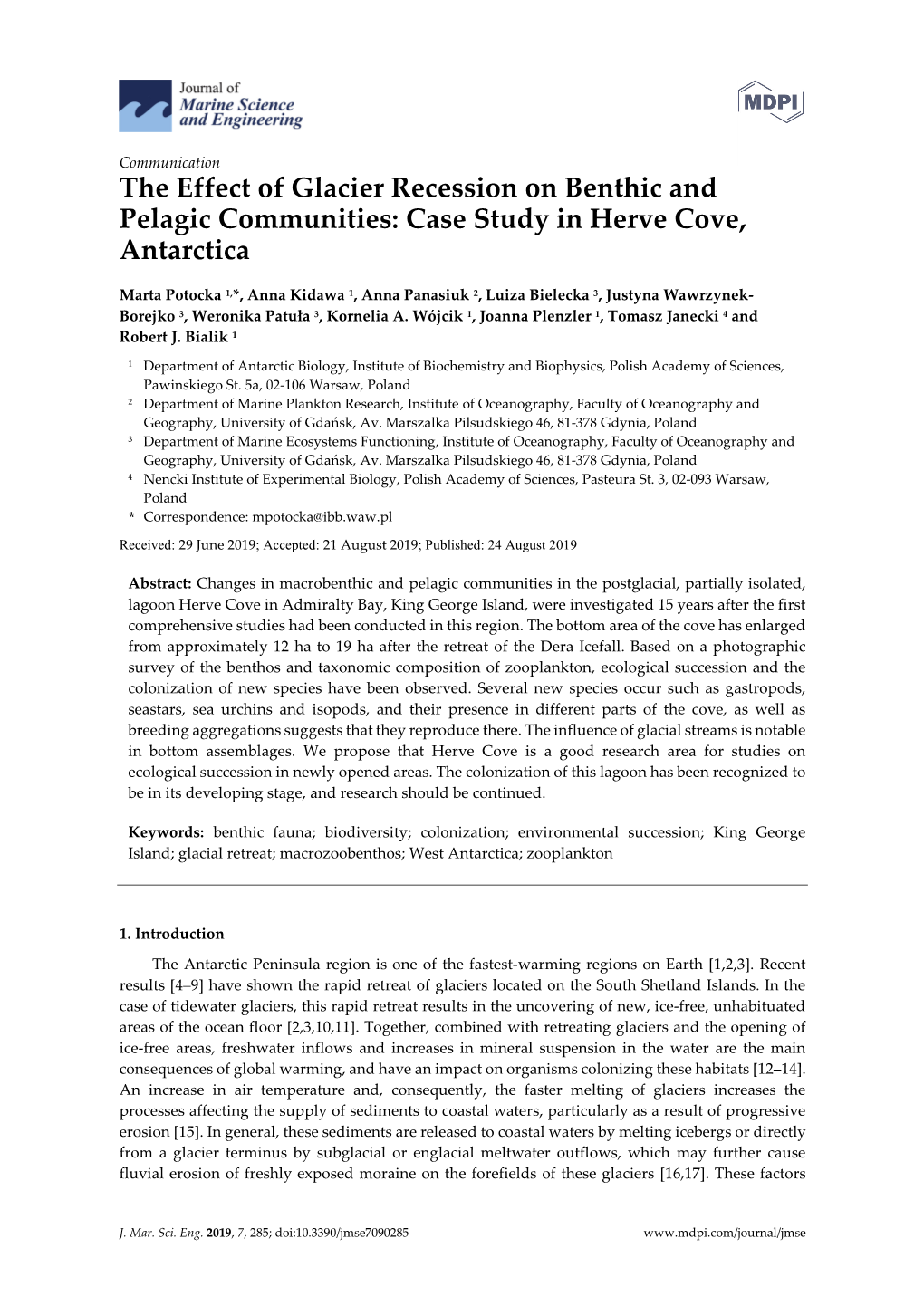 Case Study in Herve Cove, Antarctica