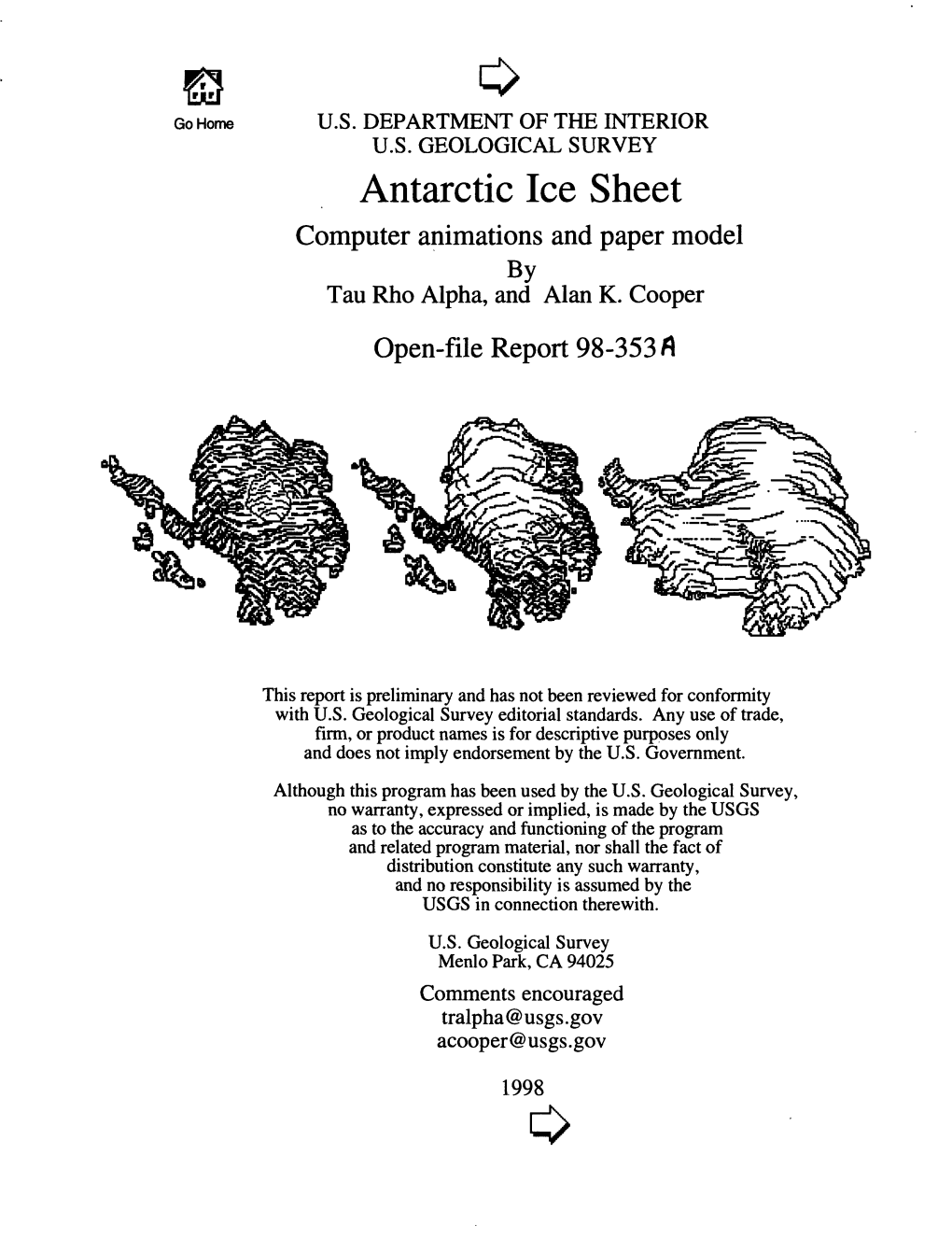 Antarctic Ice Sheet Computer Animations and Paper Model by Tau Rho Alpha, and Alan K