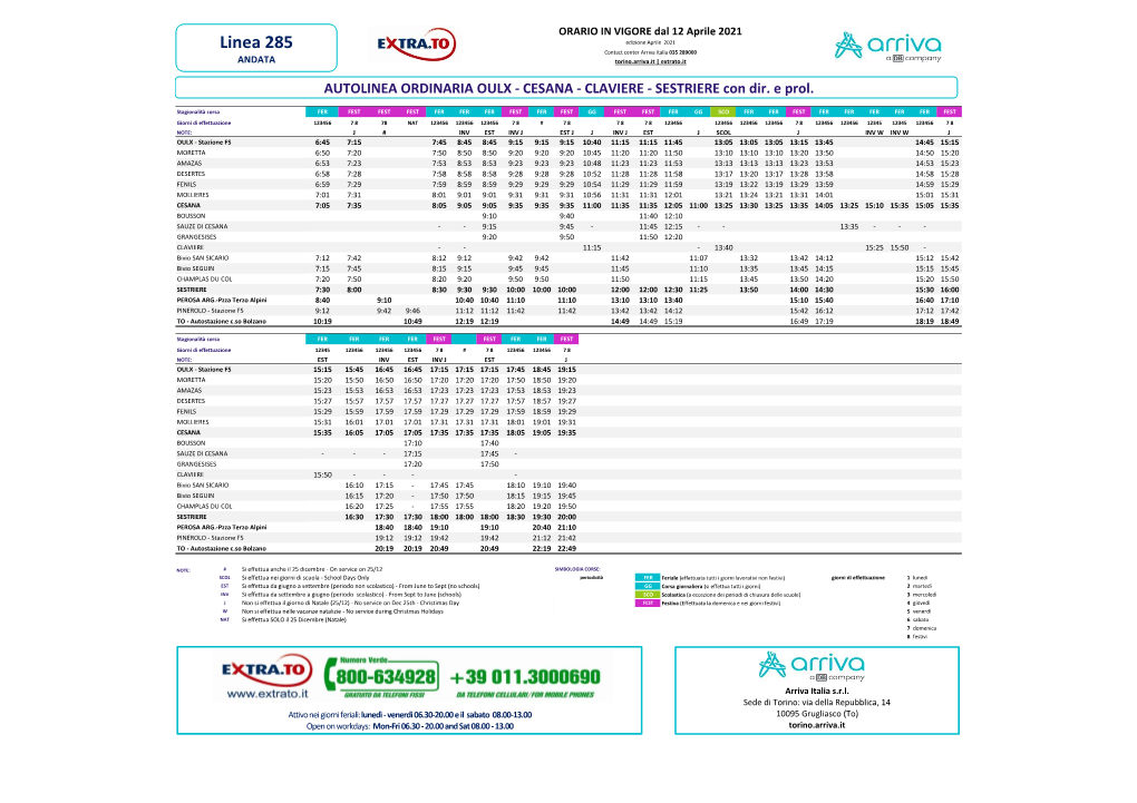 OULX - CESANA - CLAVIERE - SESTRIERE Con Dir