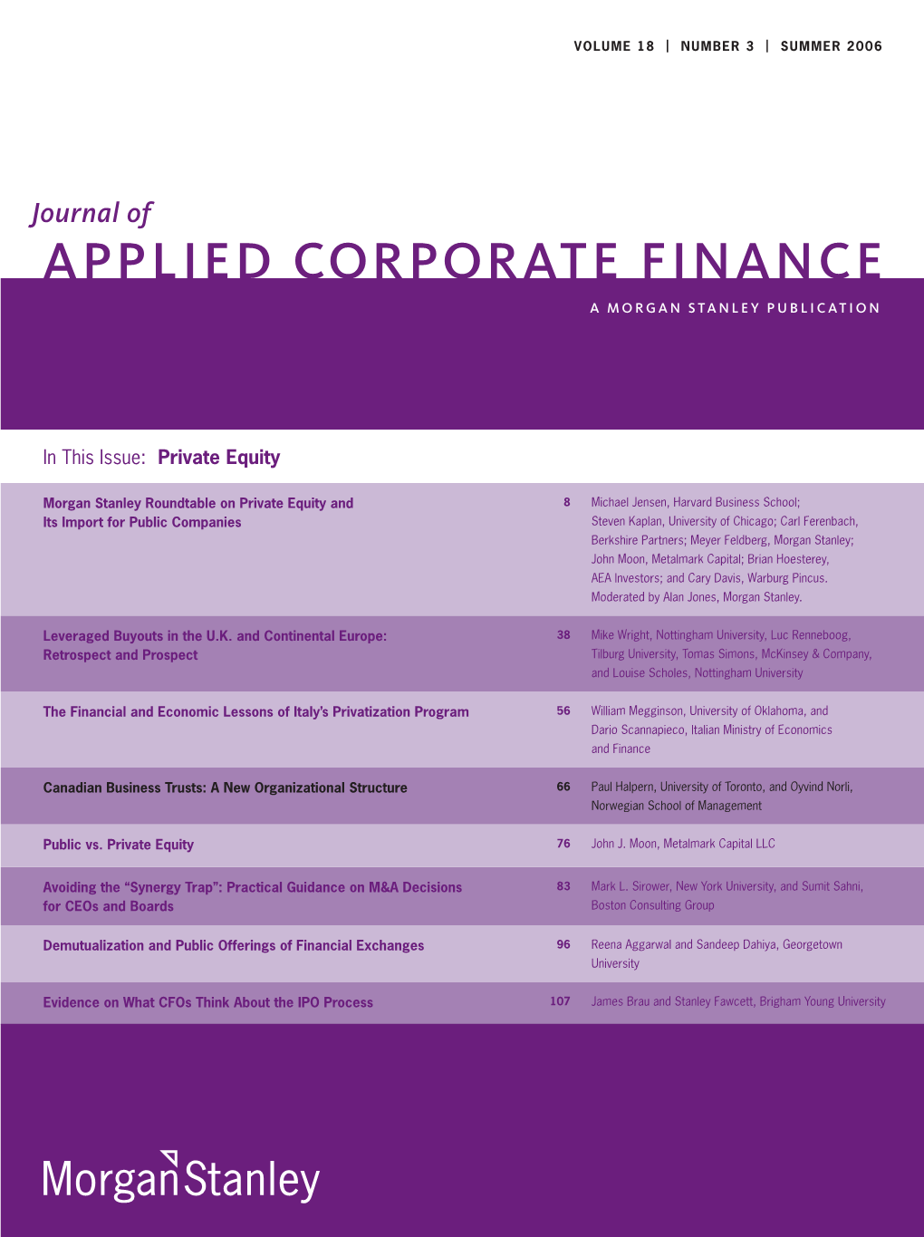 Canadian Business Trusts: a New Organizational Structure 66 Paul Halpern, University of Toronto, and Oyvind Norli, Norwegian School of Management