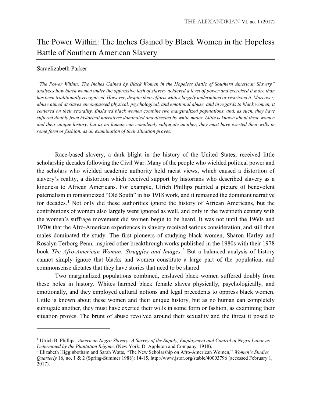 The Inches Gained by Black Women in the Hopeless Battle of Southern American Slavery