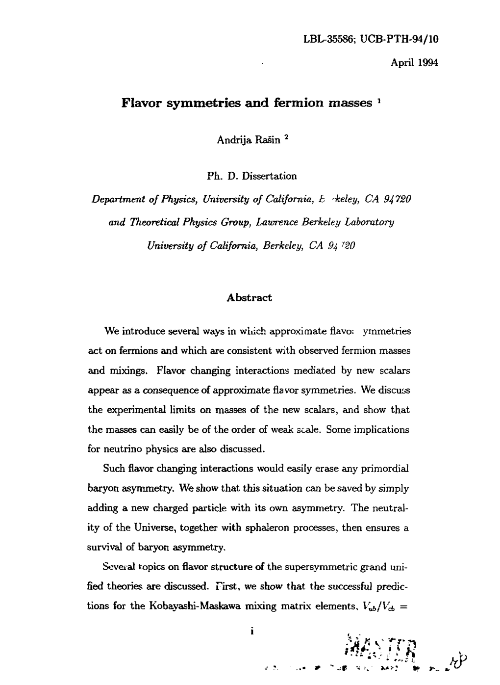 Flavor Symmetries and Fermion Masses }