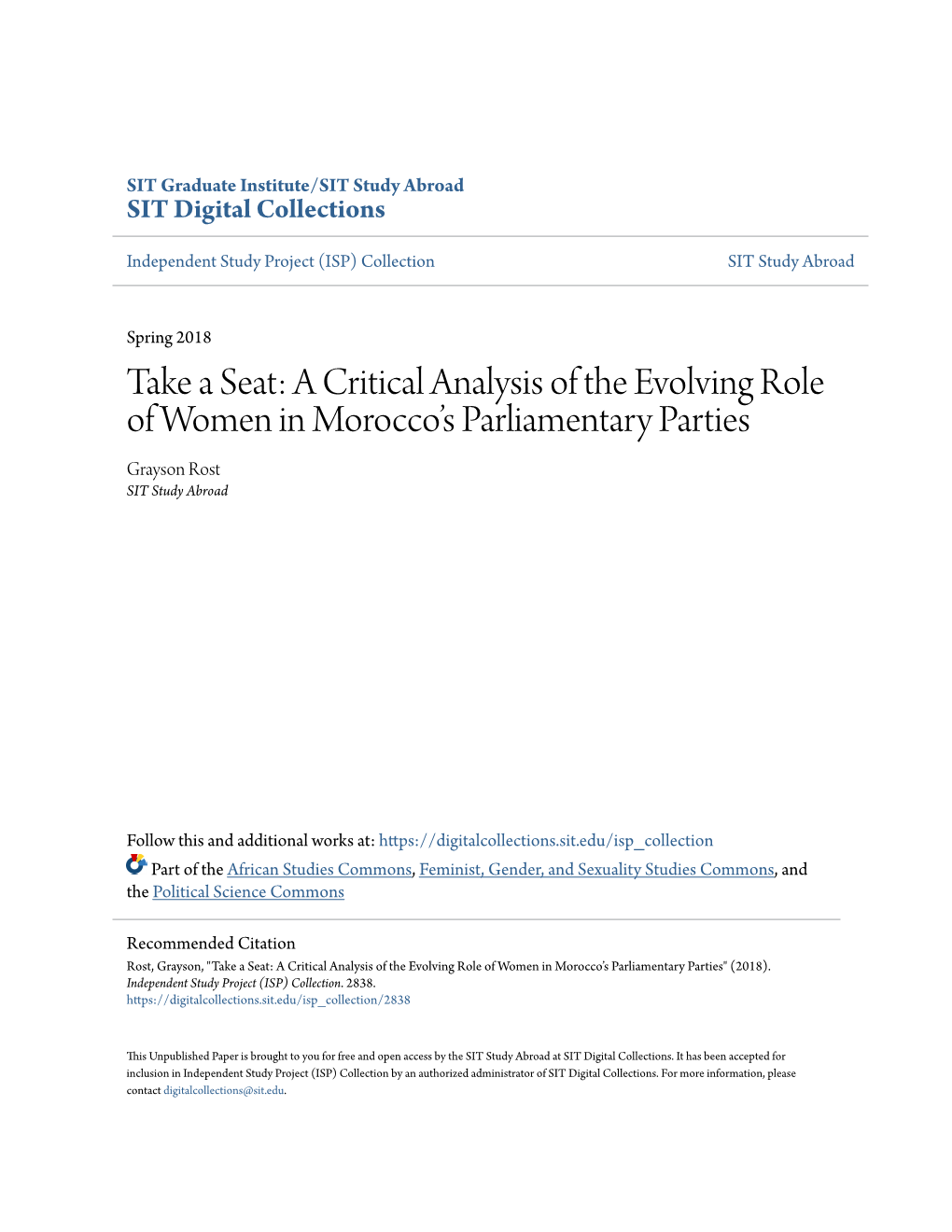 A Critical Analysis of the Evolving Role of Women in Morocco's