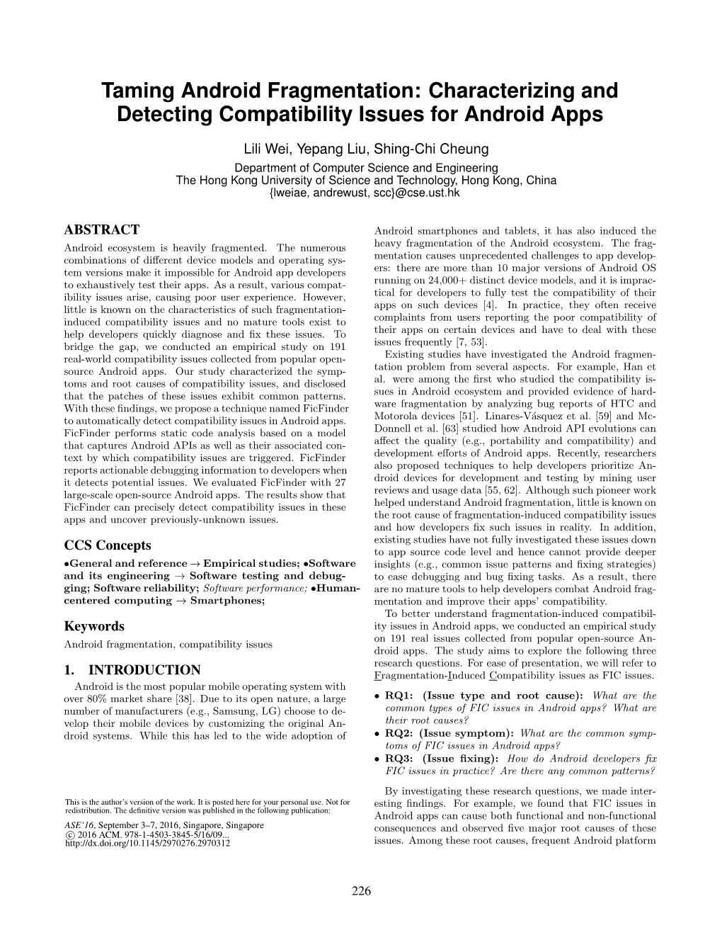 Characterizing and Detecting Compatibility Issues for Android Apps