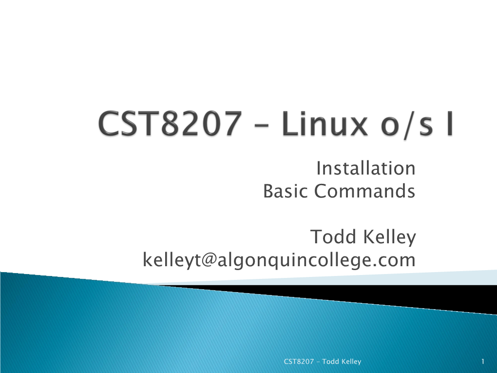 CST8207 – Linux O/S I