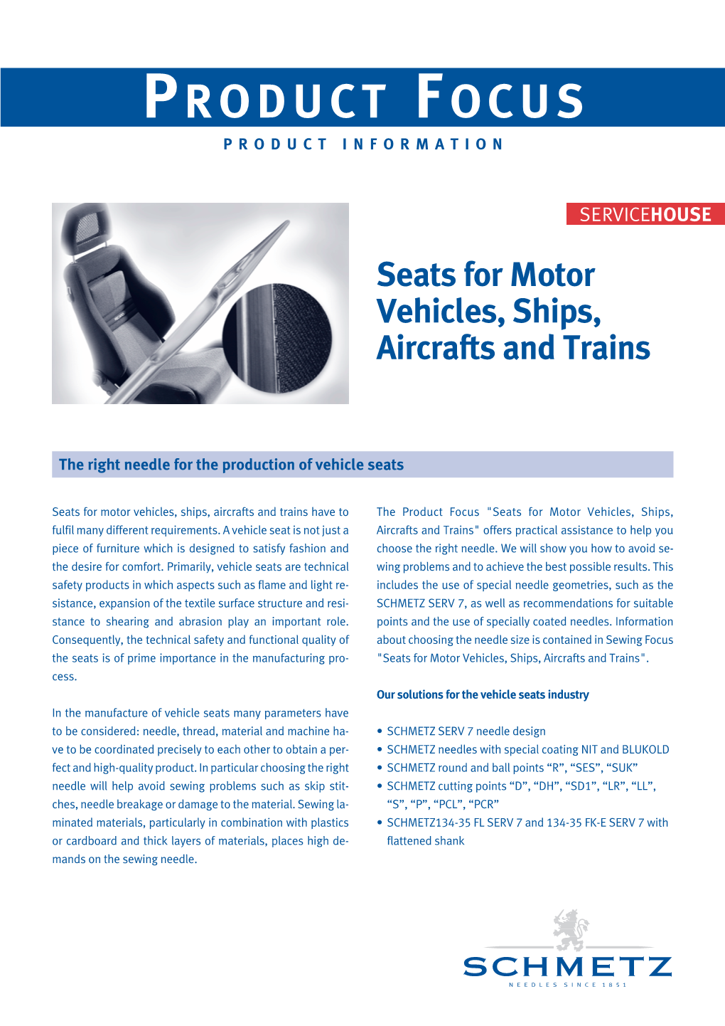 Product Focus Seats