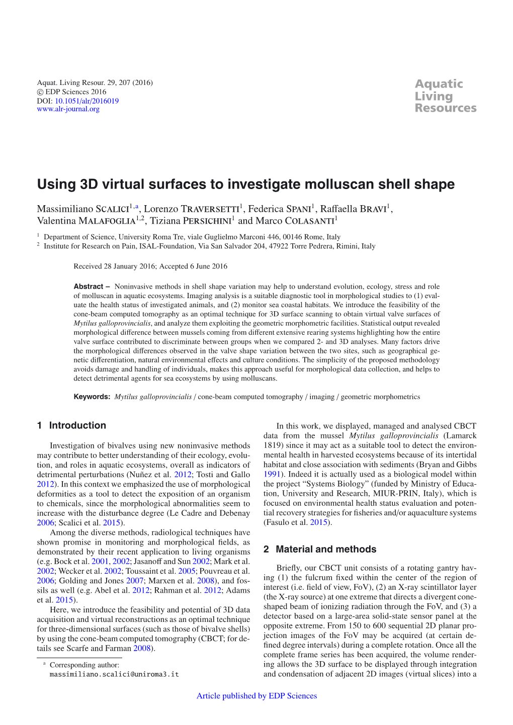 Using 3D Virtual Surfaces to Investigate Molluscan Shell Shape