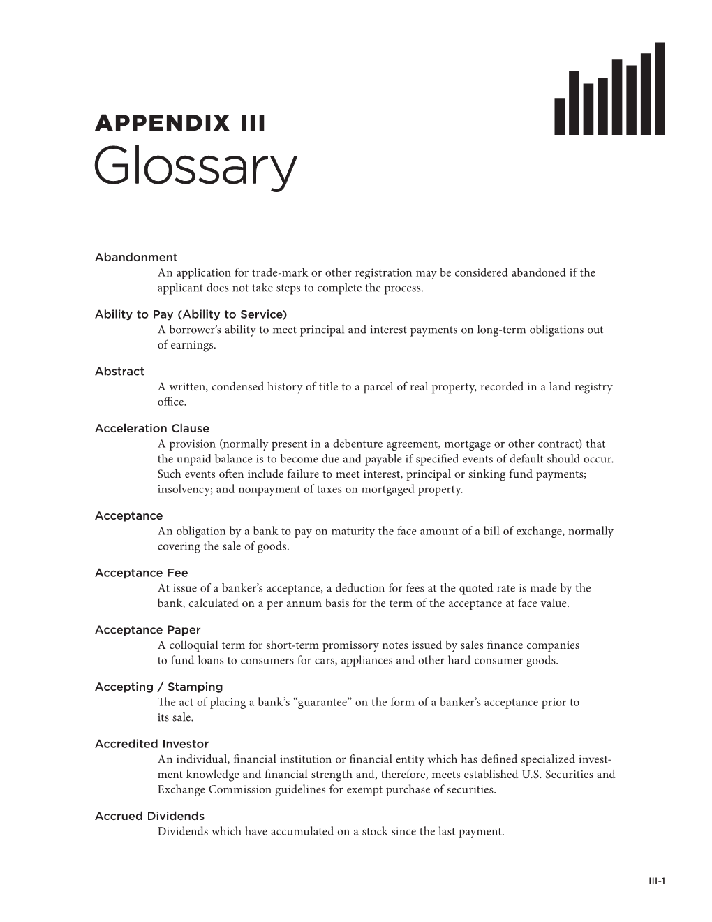 Appendix III. Glossary