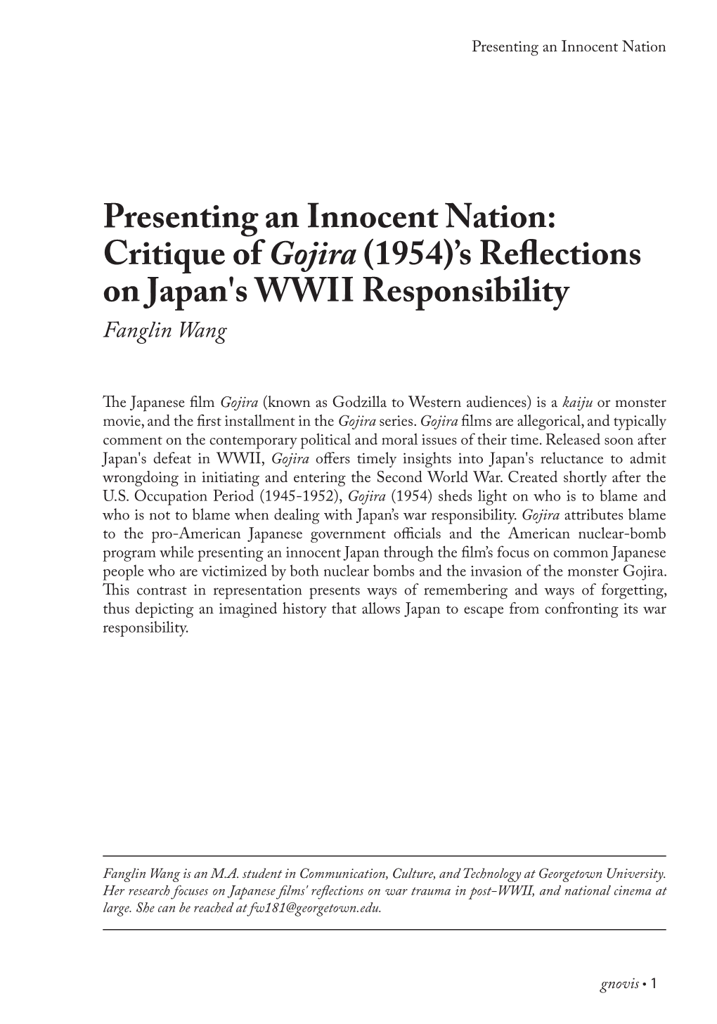 Presenting an Innocent Nation- Critique of Gojira.Pdf (504Kb)