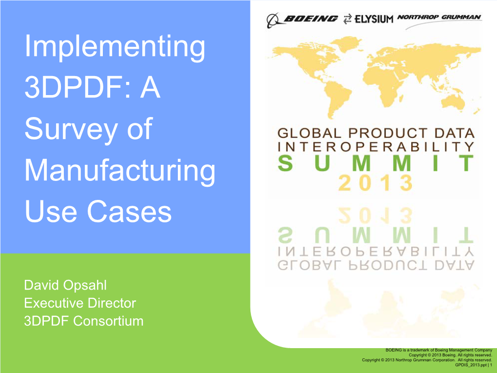 Implementing 3DPDF: a Survey of Manufacturing Use Cases