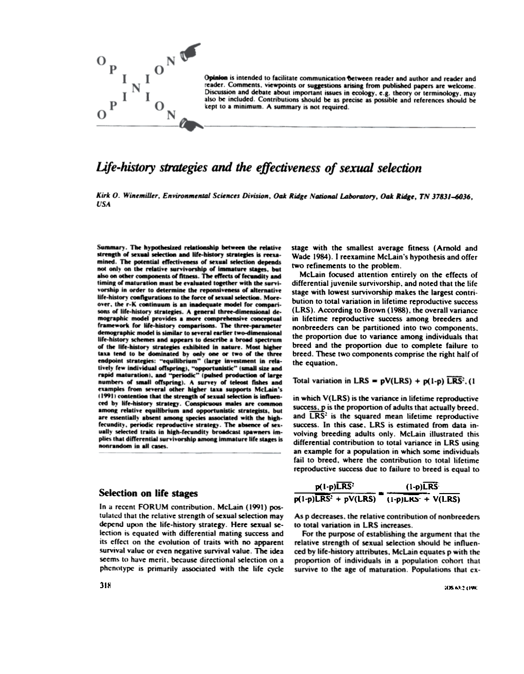 Life-History Strategies and the Effectiveness of Sexual Selection