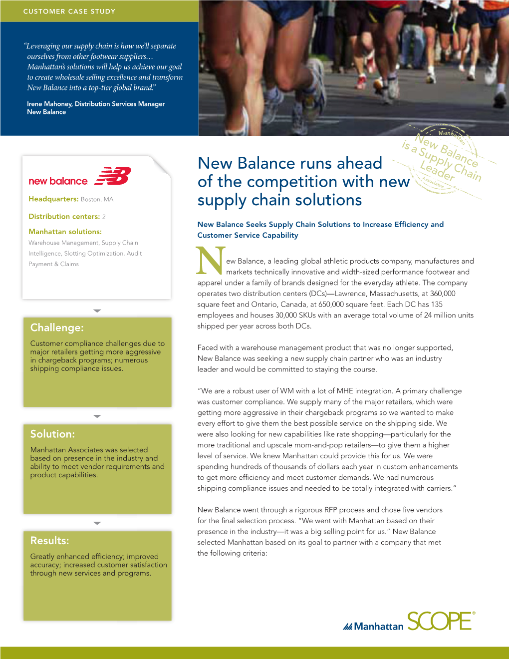 New Balance Runs Ahead of the Competition with New Supply Chain Solutions