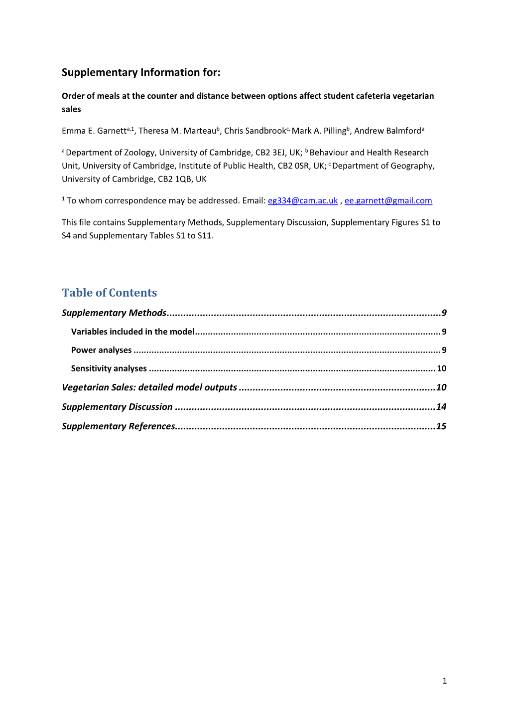 Table of Contents Supplementary Methods