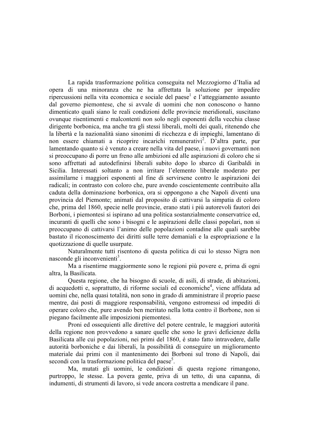 La Rapida Trasformazione Politica Conseguita Nel Mezzogiorno D'italia