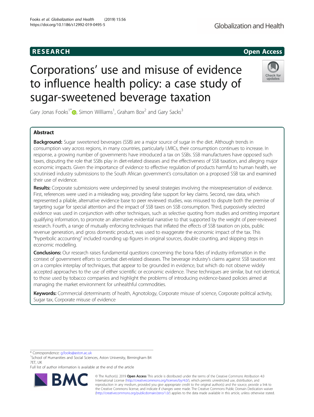 Corporations' Use and Misuse of Evidence to Influence Health Policy: a Case Study of Sugar-Sweetened Beverage Taxation