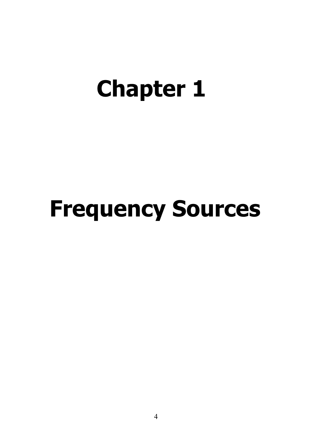 Chapter 1 Frequency Sources