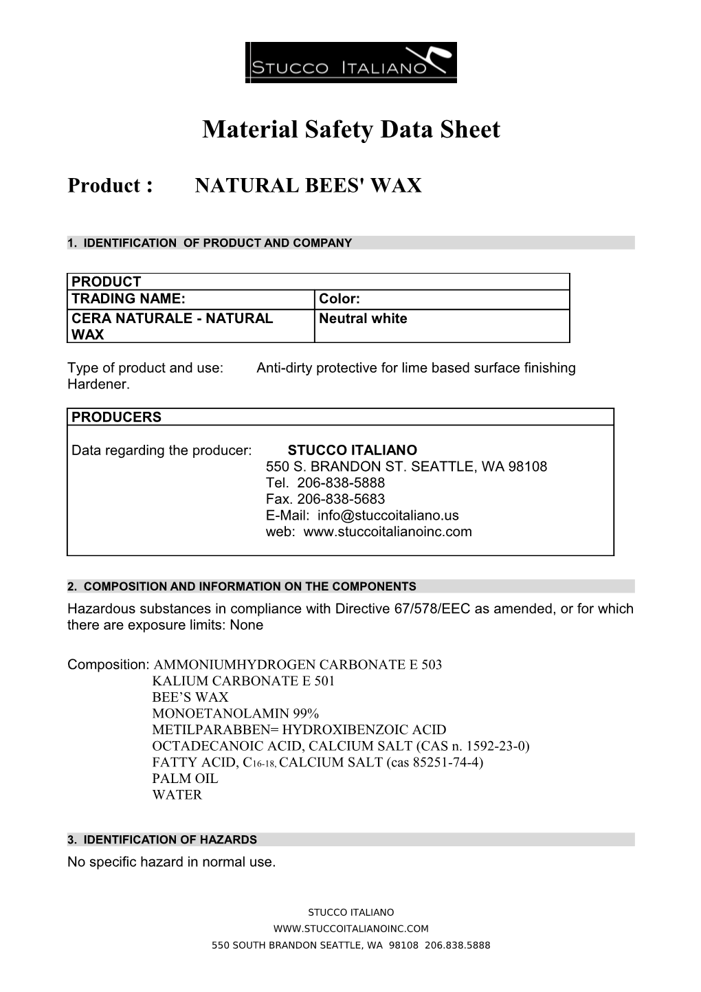 Material Safety Data Sheet s37