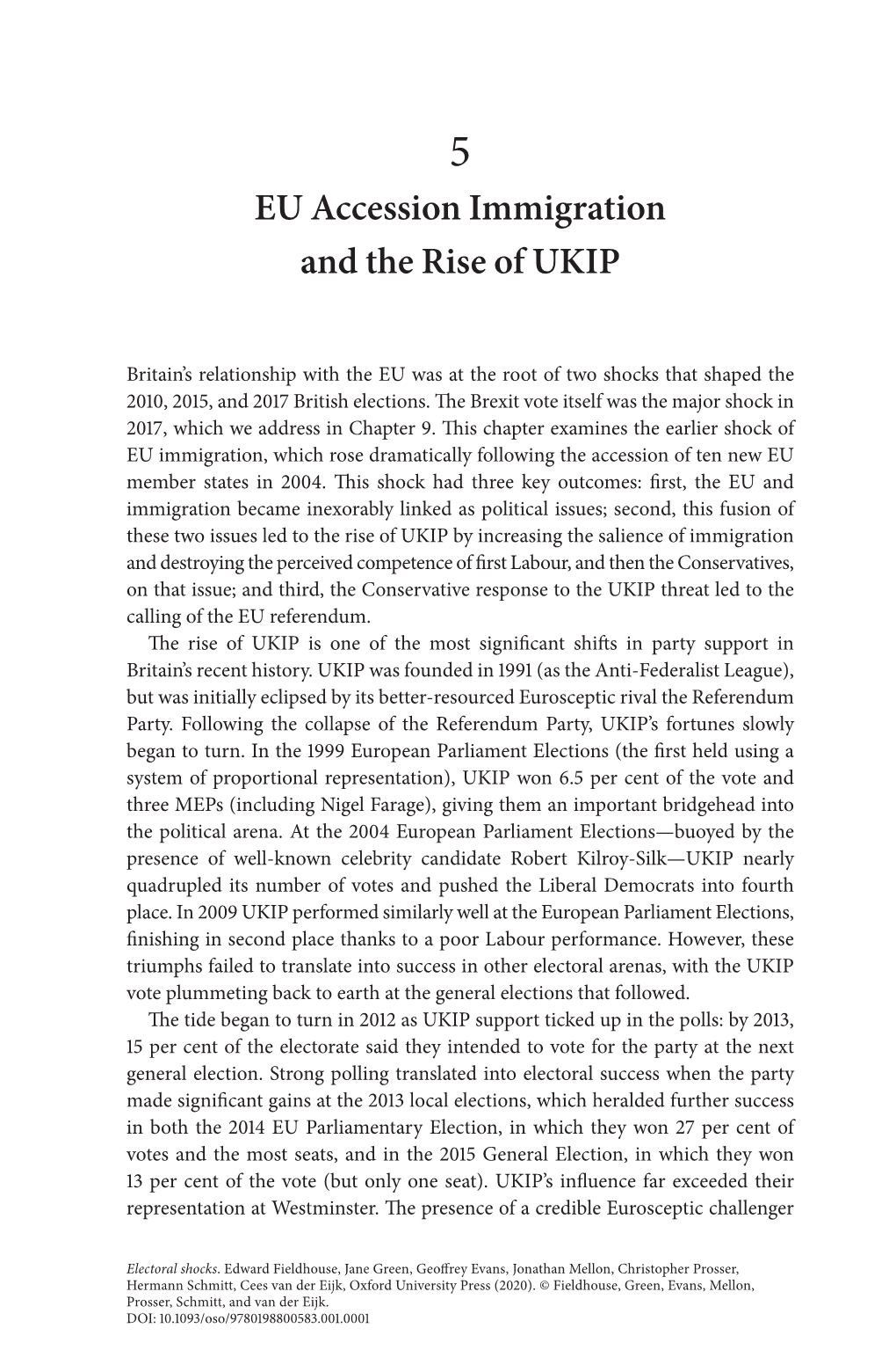 EU Accession Immigration and the Rise of UKIP