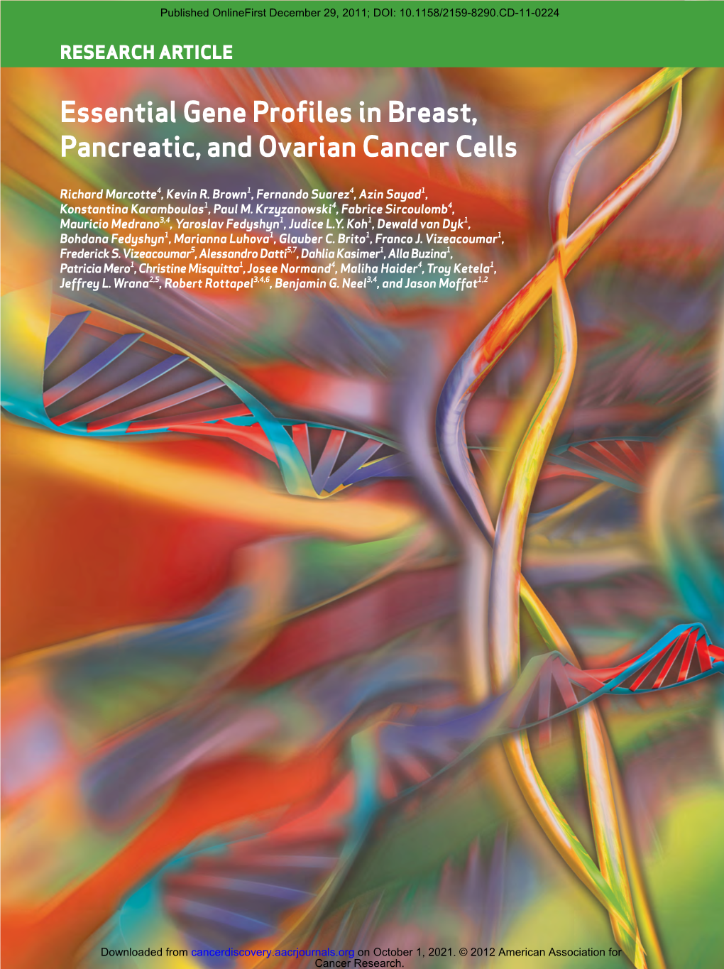 Essential Gene Profiles in Breast, Pancreatic, and Ovarian Cancer Cells