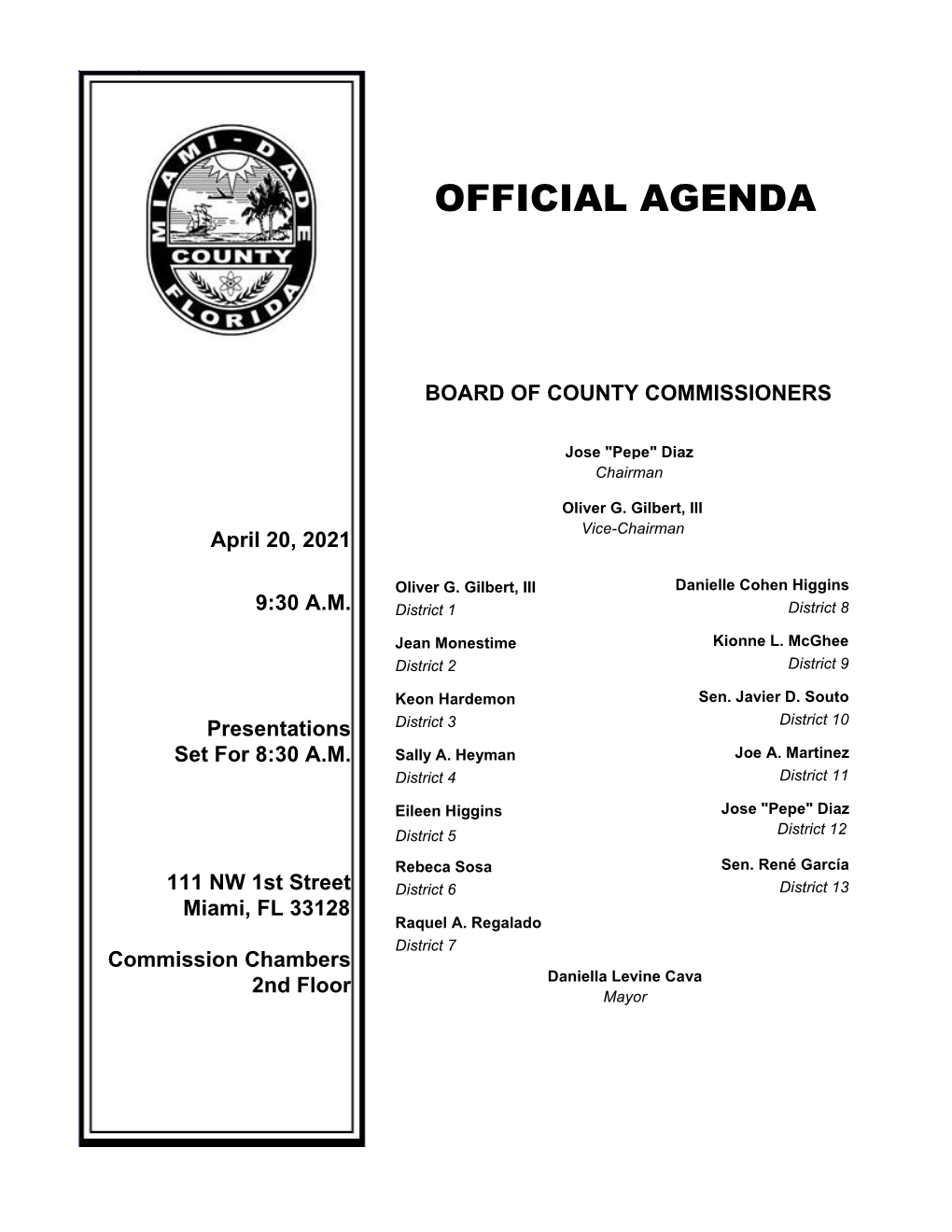 Official Agenda